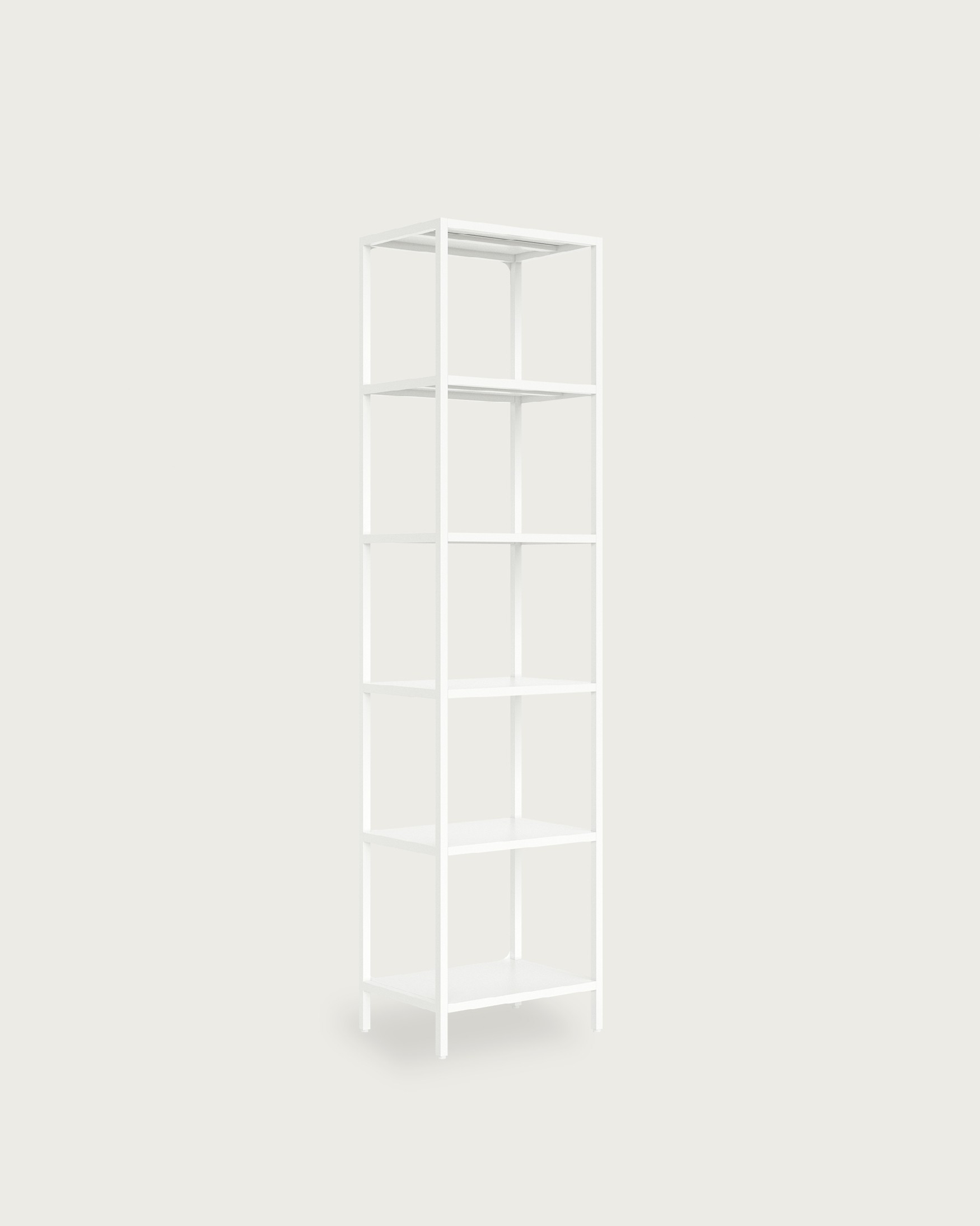 Titania metal shelf lacquered in cream 45 x 185 x 35 cm