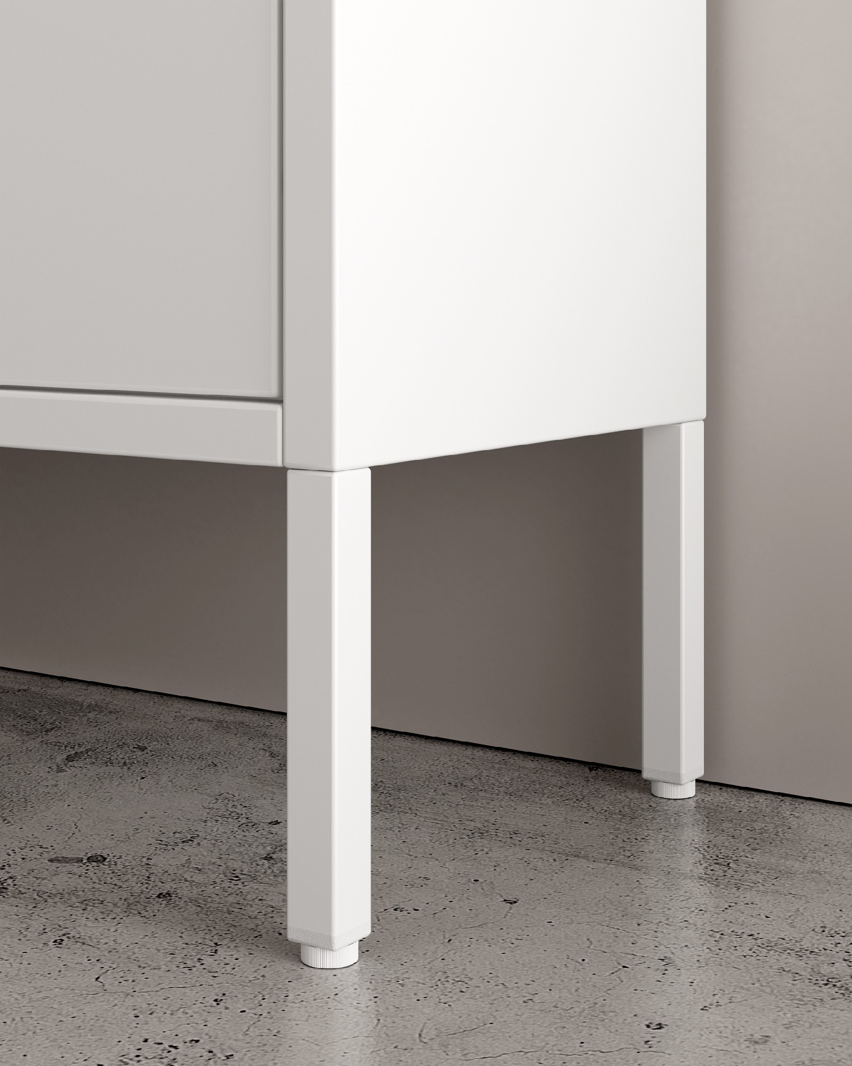 Titania metal shoe cabinet lacquered in cream 2 doors 80 x 26 x 89.5 cm