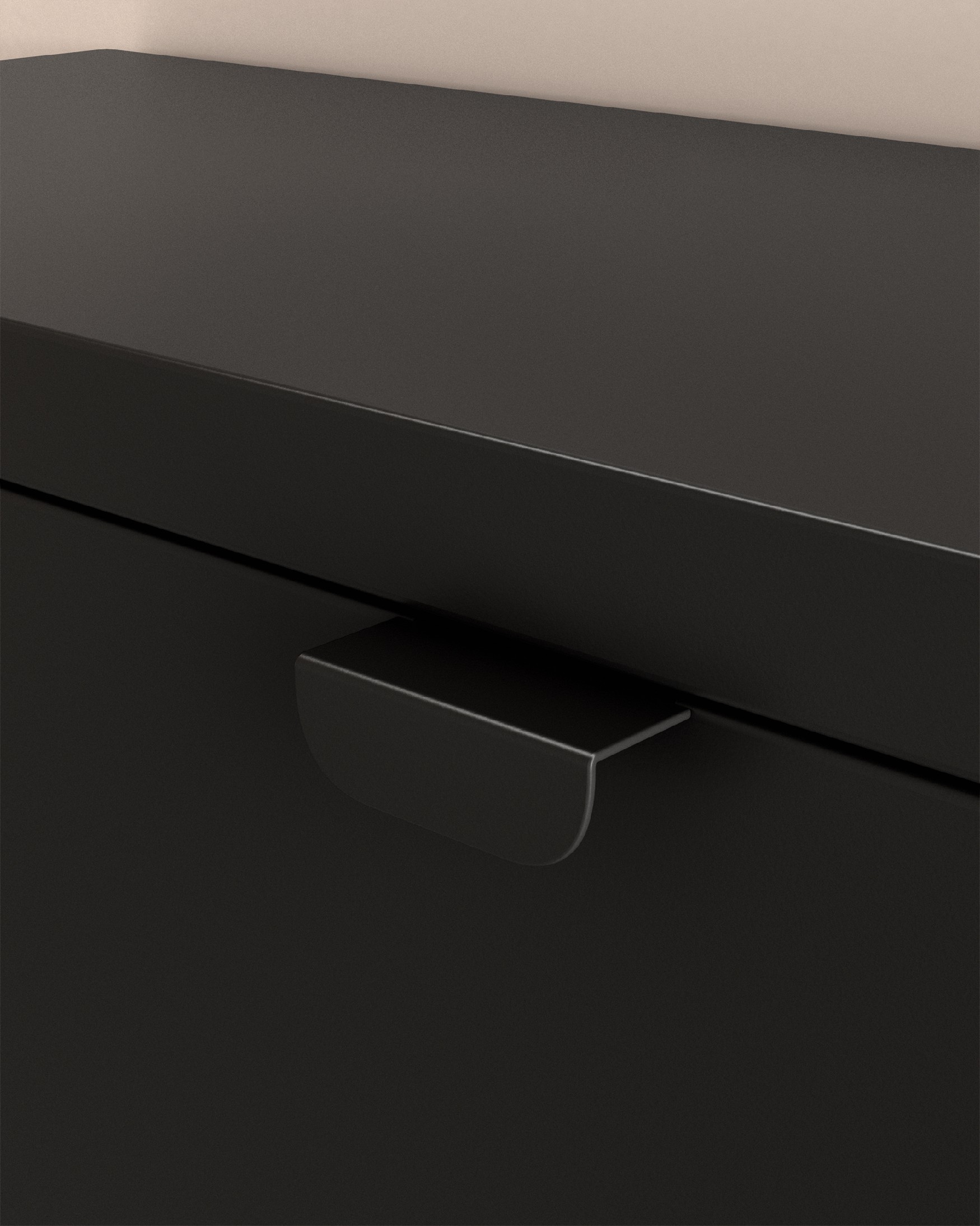 Titania metal shoe cabinet lacquered in black 2 doors 80 x 26 x 89.5 cm
