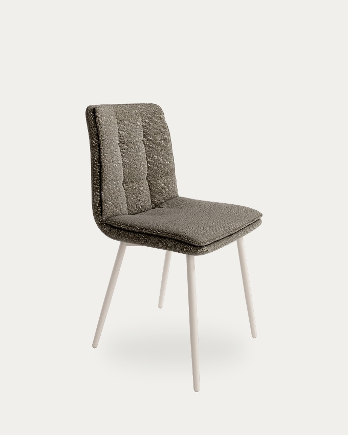 Torino chair with anthracite upholstery and ivory metal legs