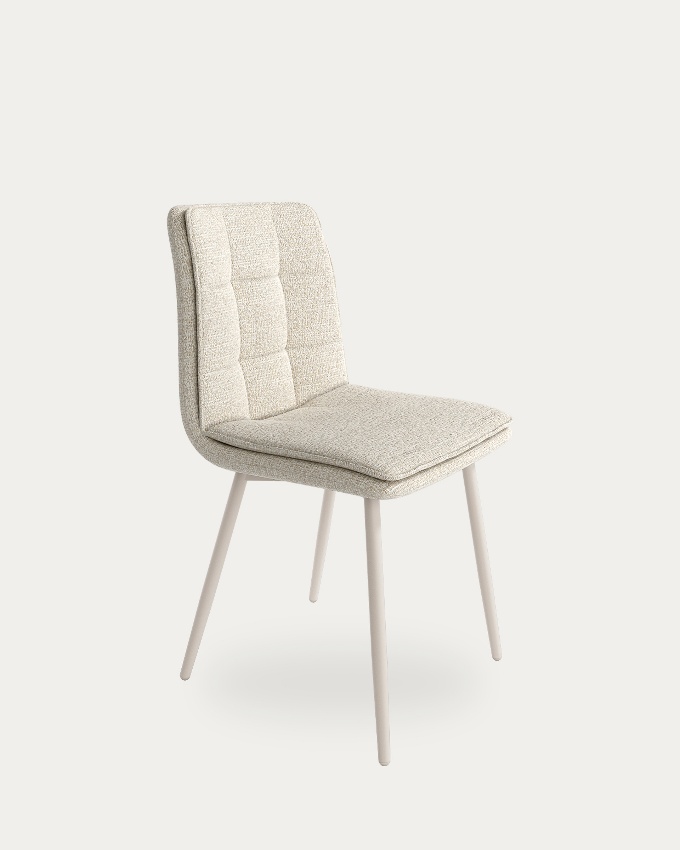 Torino chair with mother-of-pearl upholstery and ivory metal legs