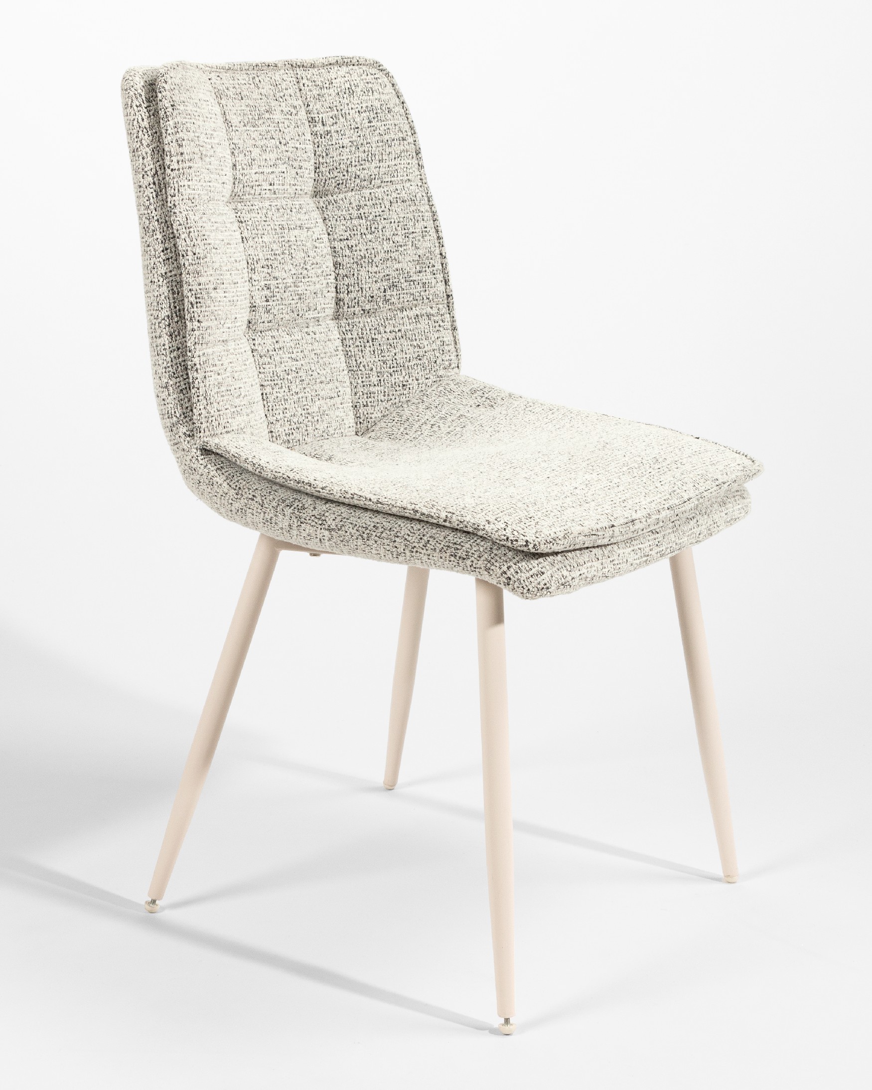 Torino chair with mother-of-pearl upholstery and ivory metal legs