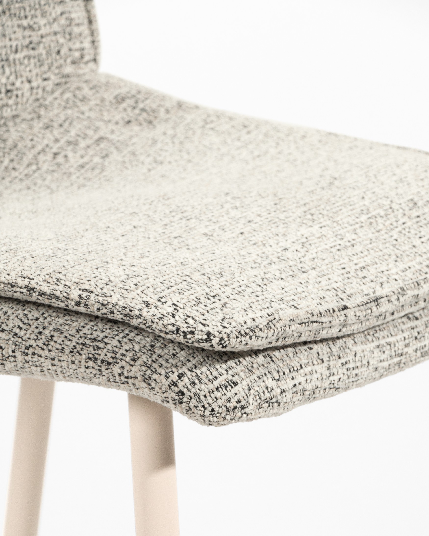 Torino chair with mother-of-pearl upholstery and ivory metal legs