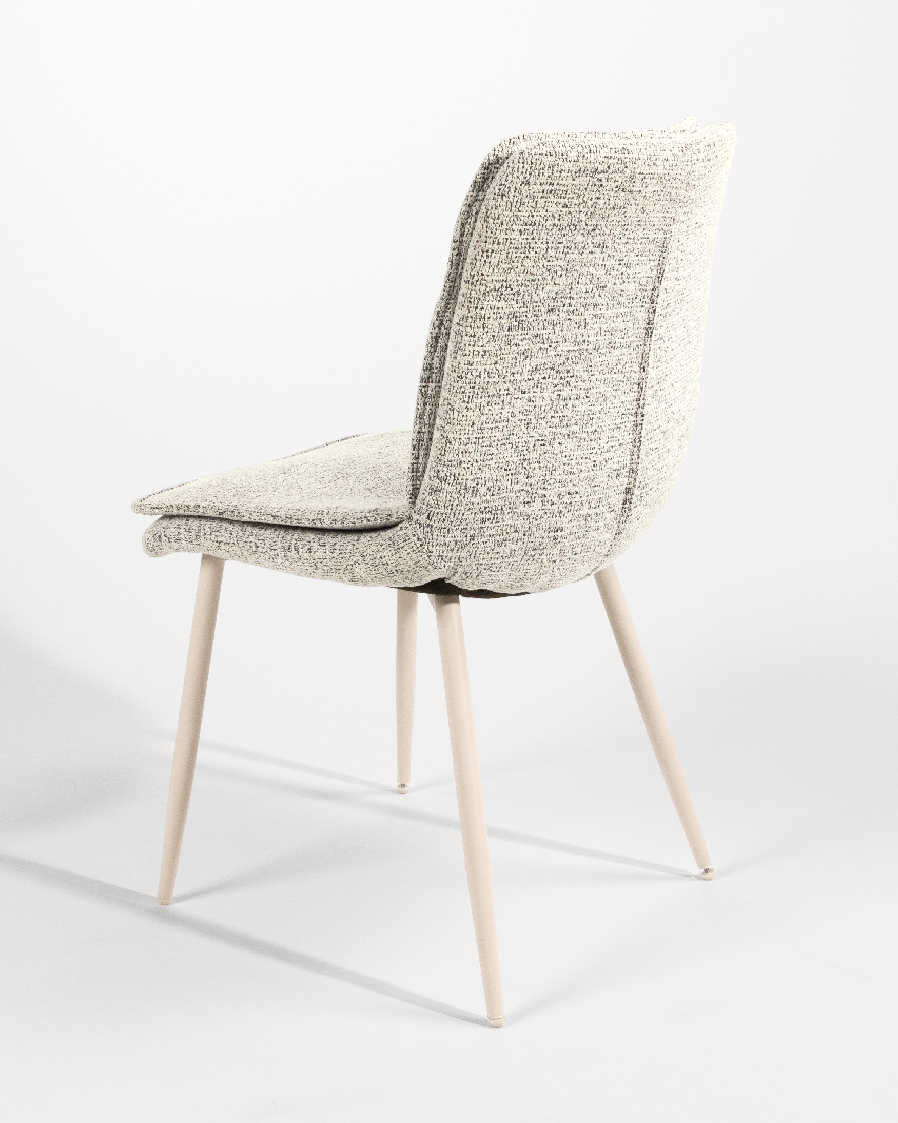 Torino chair with mother-of-pearl upholstery and ivory metal legs