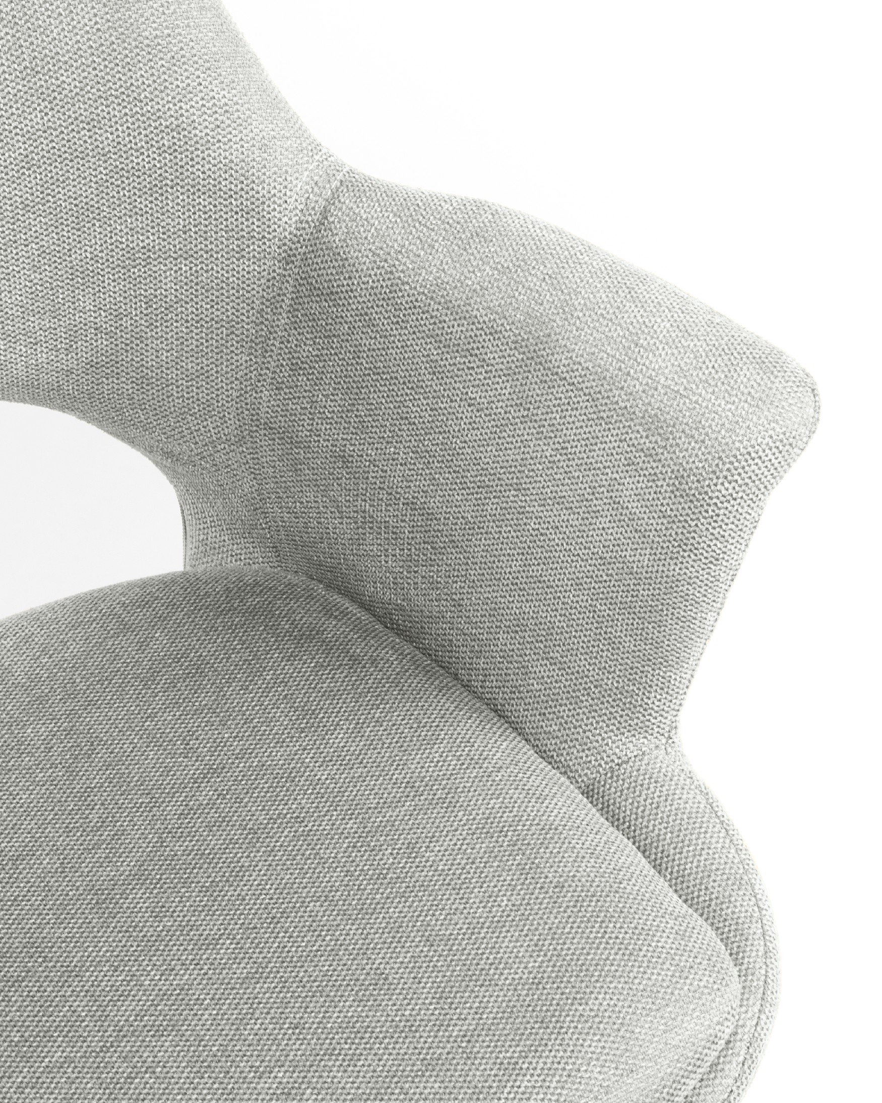 Silla Toronto con tapizado gris claro y patas metálicas negras, giratoria 360°