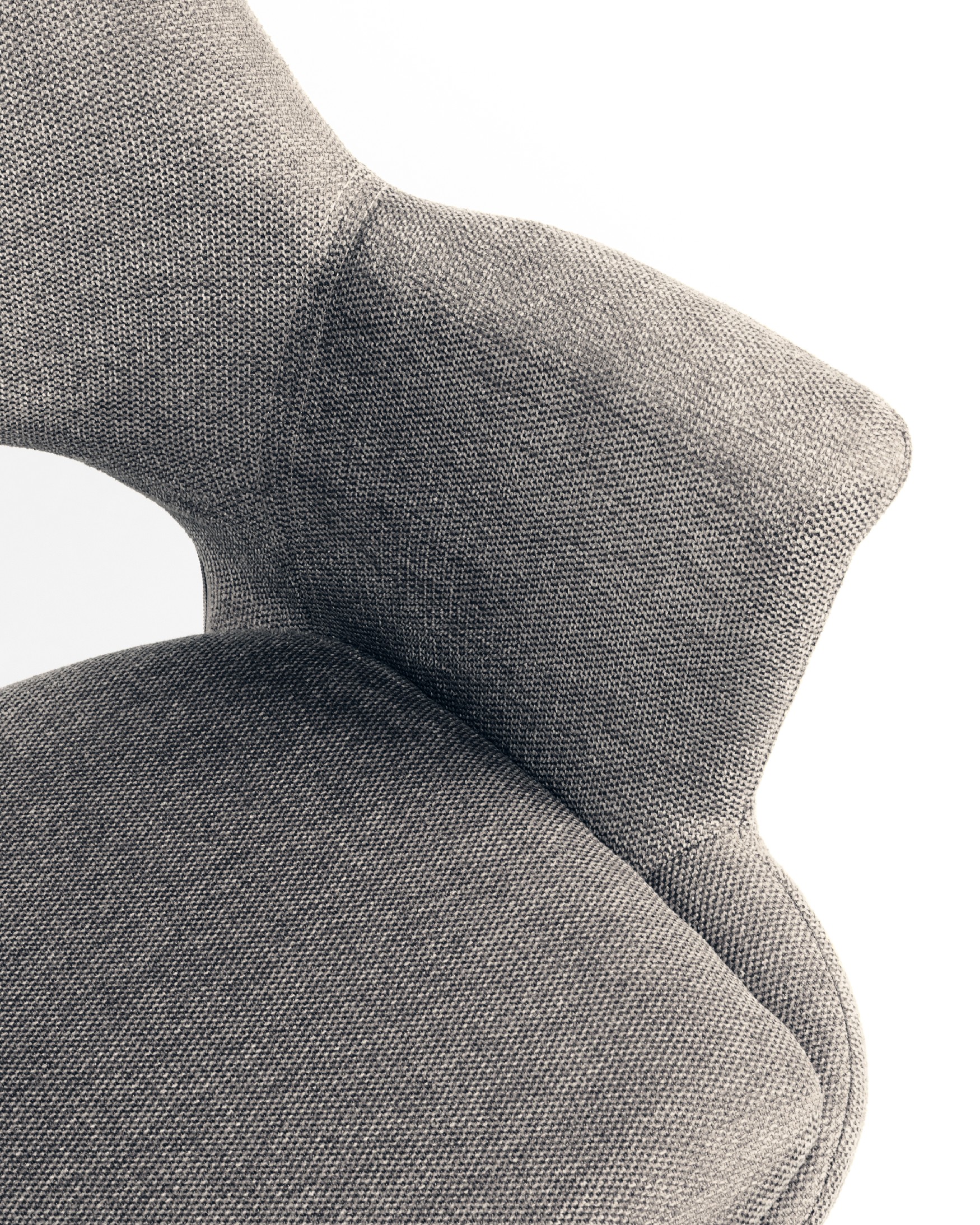 Toronto chair with gray upholstery and black metal legs, 360° swivel