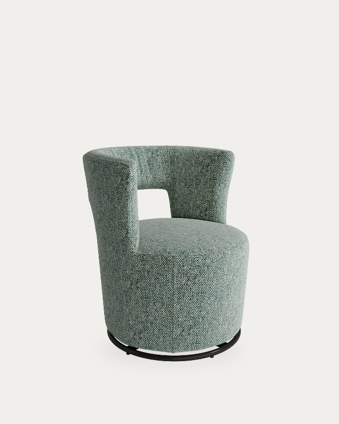 Swivel armchair 360º Totem with blue upholstery