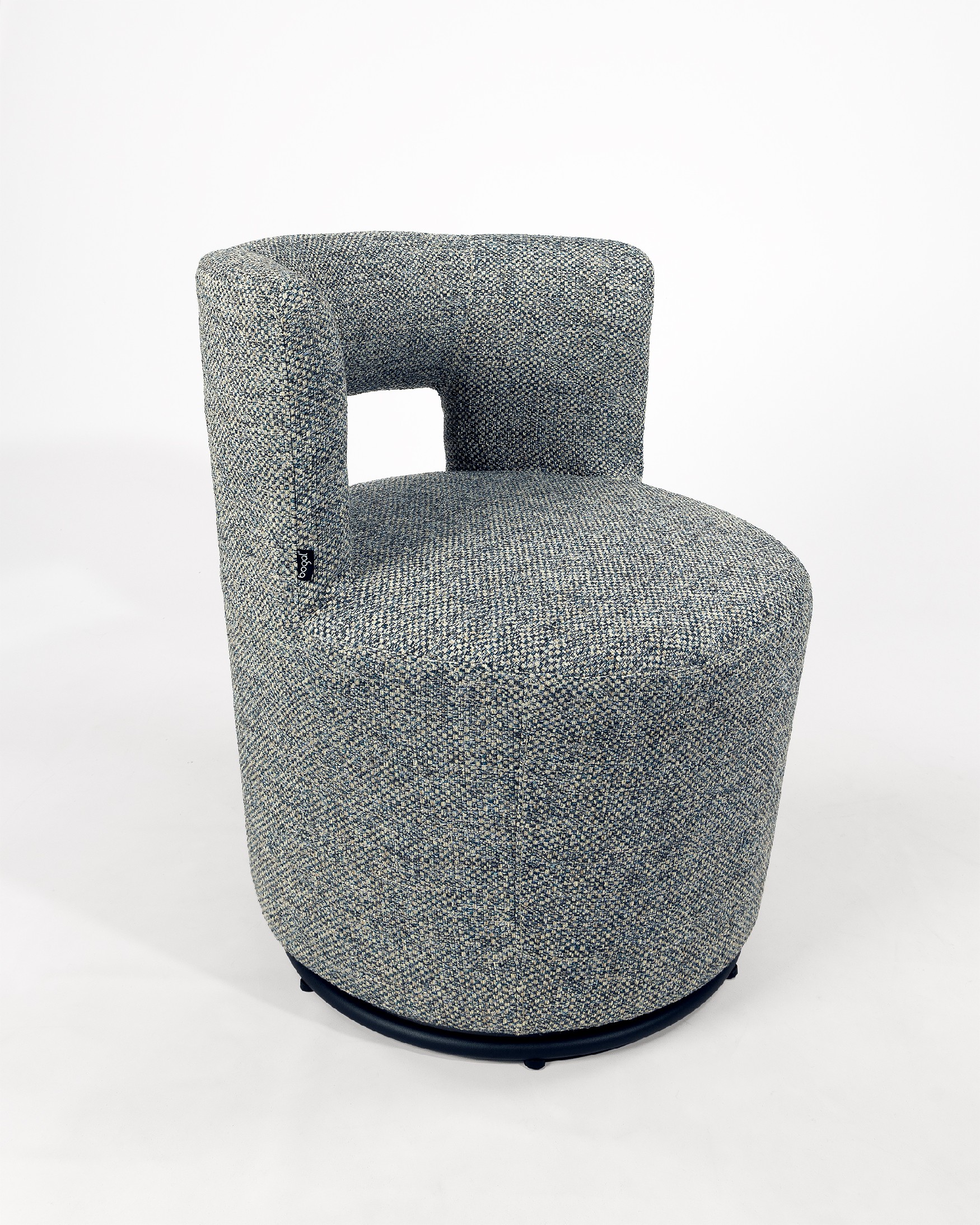 Fauteuil pivotant 360º Totem avec tapisserie bleue