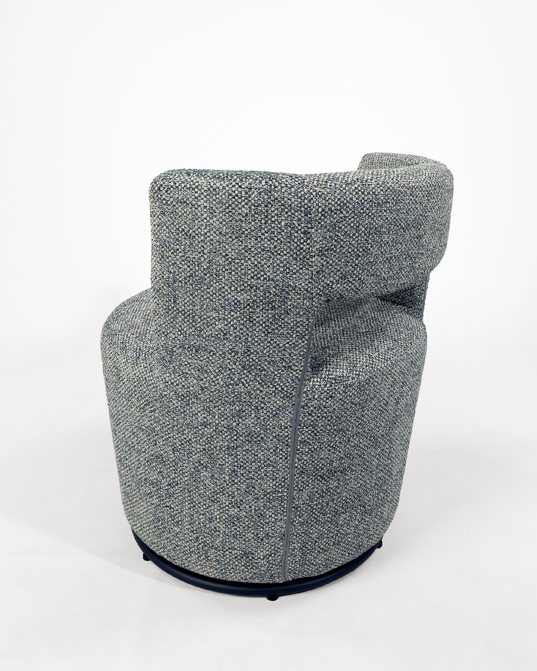 Fauteuil pivotant 360º Totem avec tapisserie bleue