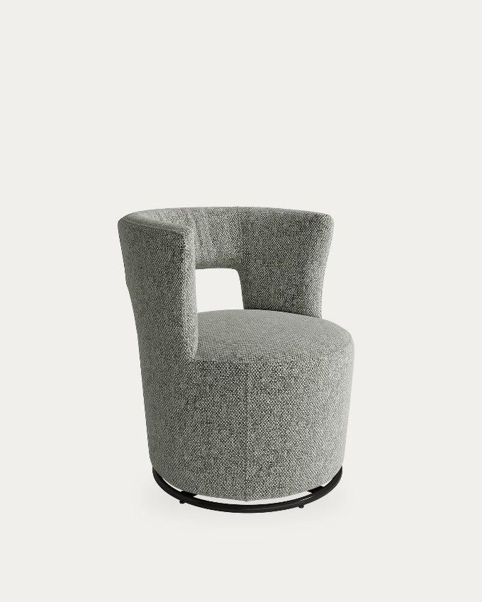 Swivel armchair 360º Totem with gray upholstery