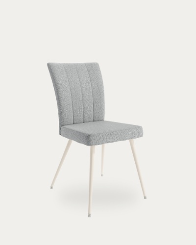 Tapizado Gris - Patas metálicas marfil
