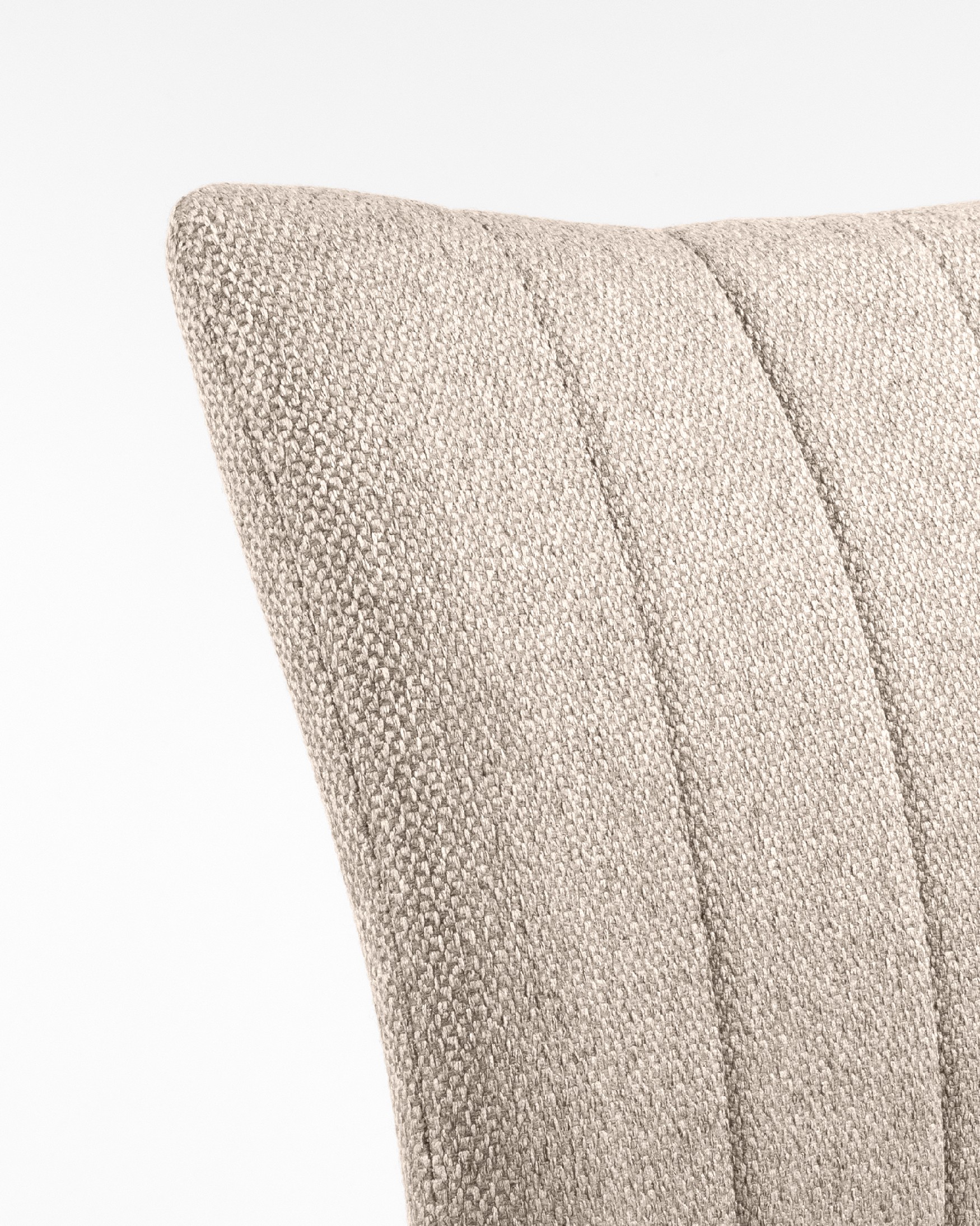 Tucson chair with brown upholstery and ivory metal legs