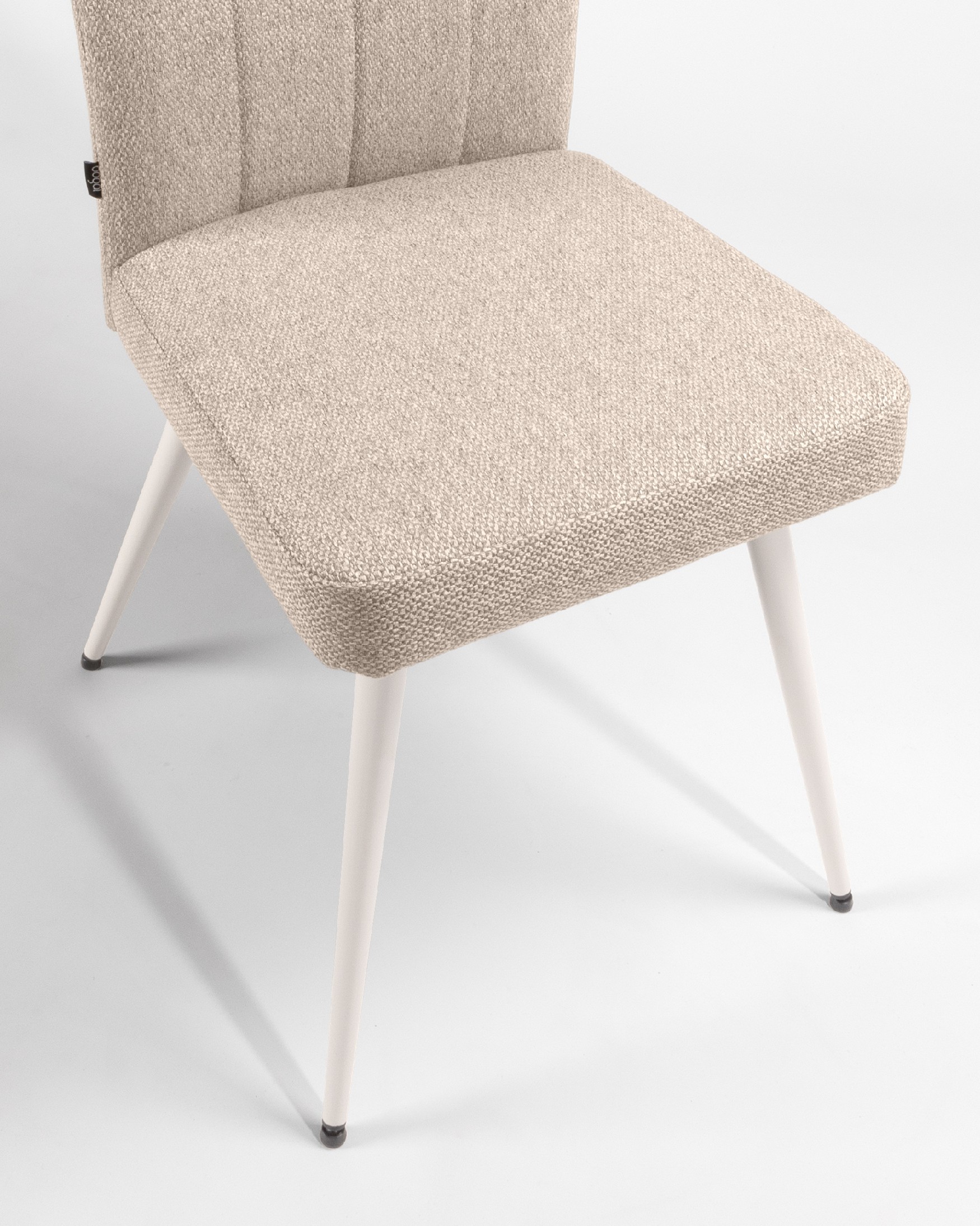 Tucson chair with brown upholstery and ivory metal legs
