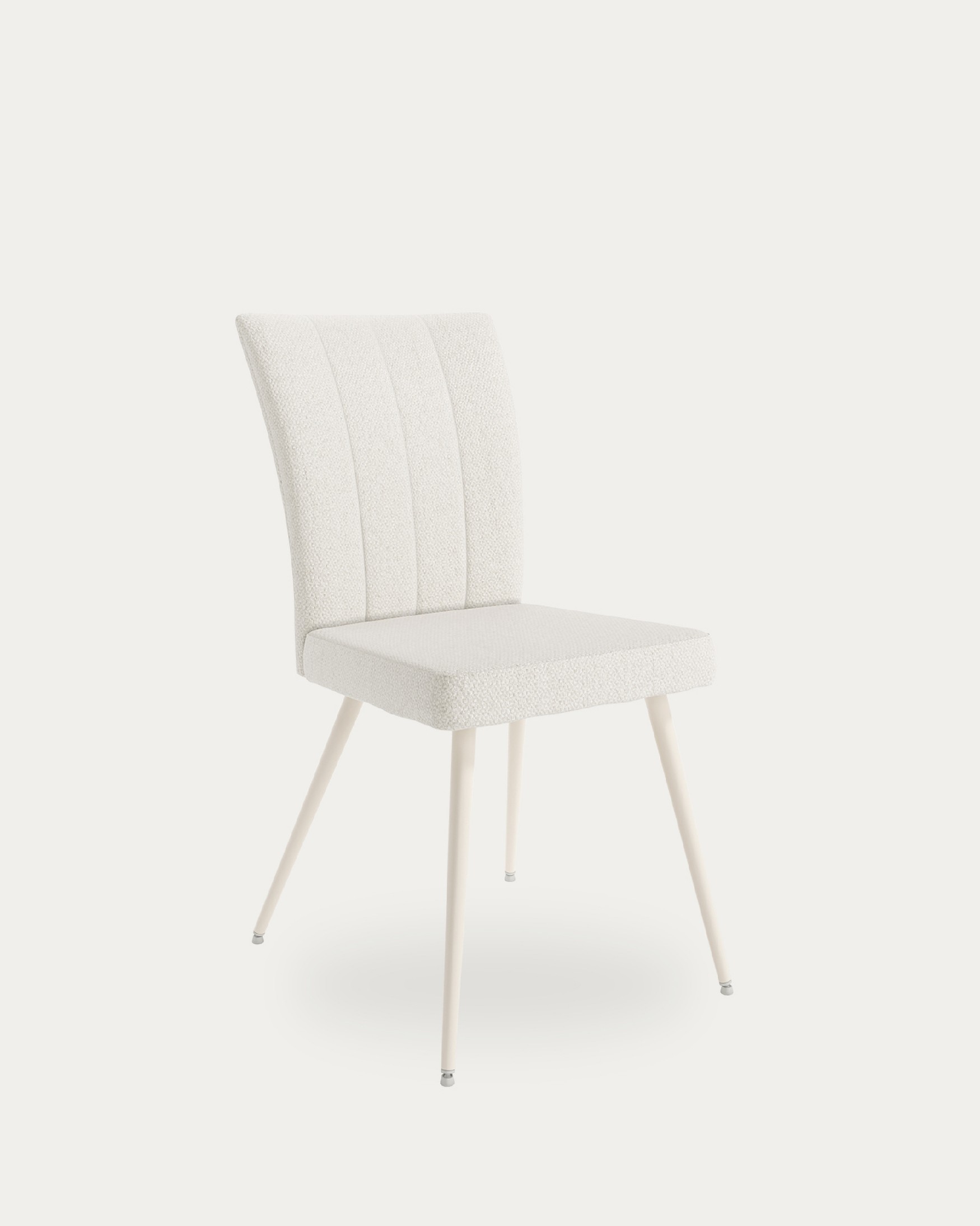 Chaise Tucson avec revêtement nacré et pieds métalliques ivoire