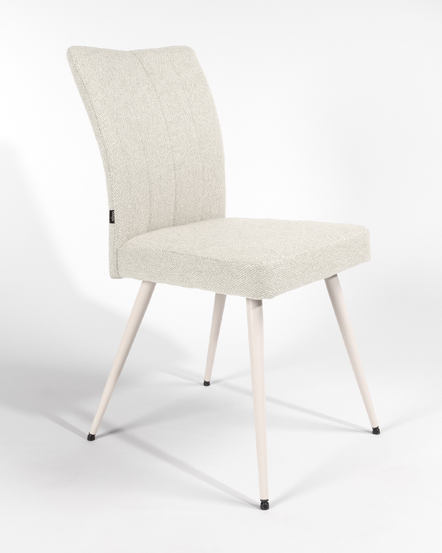 Chaise Tucson avec revêtement nacré et pieds métalliques ivoire
