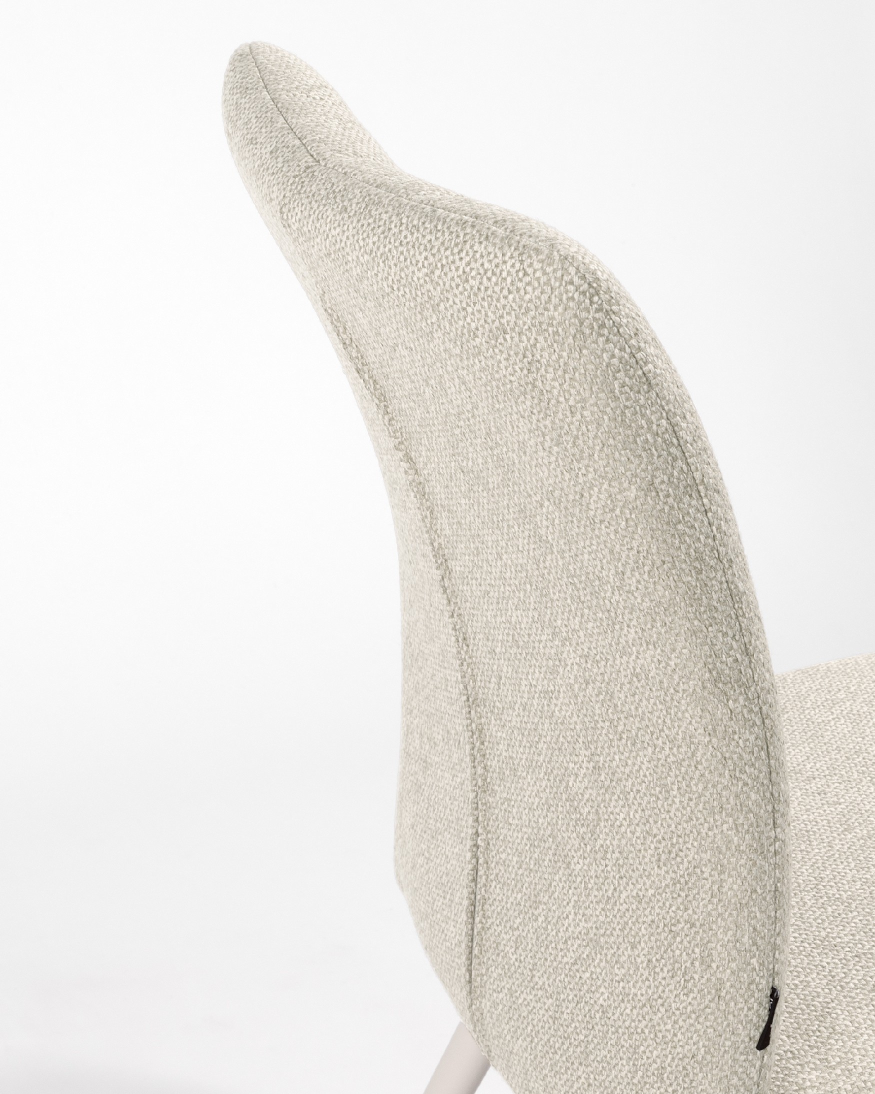 Chaise Tucson avec revêtement nacré et pieds métalliques ivoire