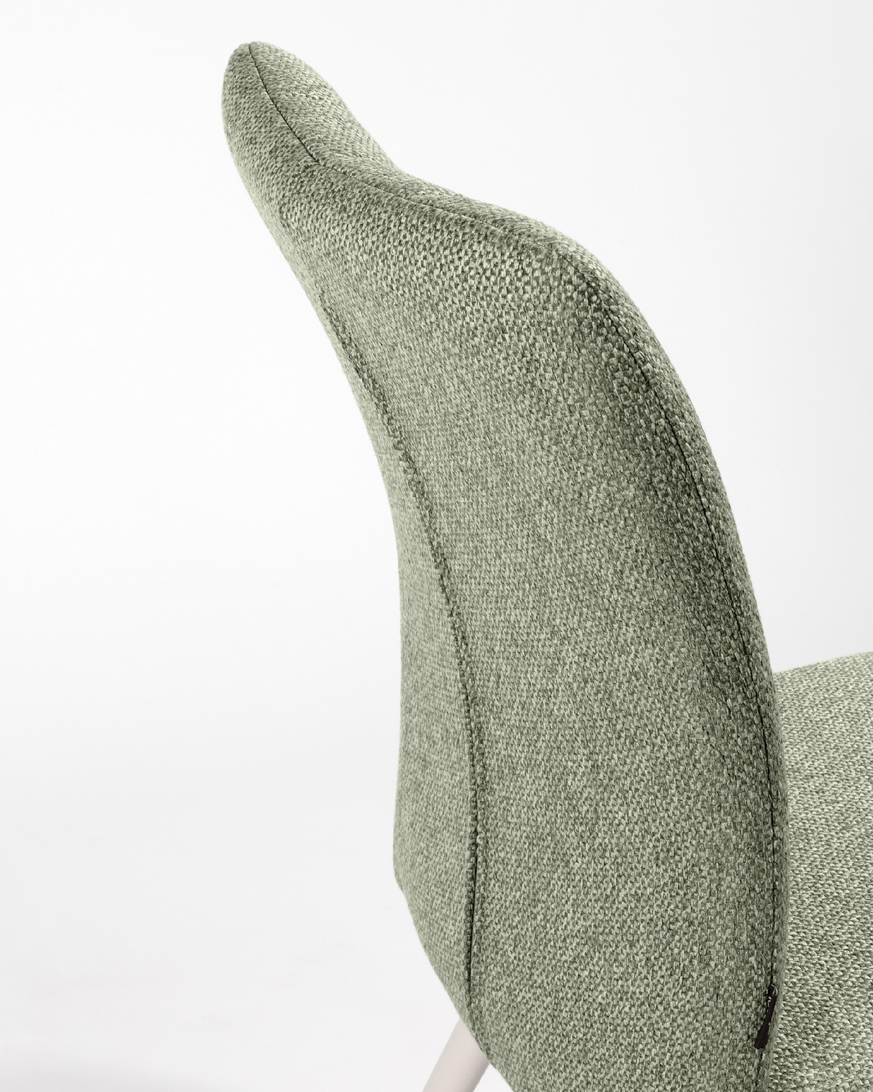 Chaise Tucson avec rembourrage vert et pieds métalliques ivoire