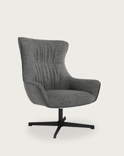 Gray upholstery - Black metal legs