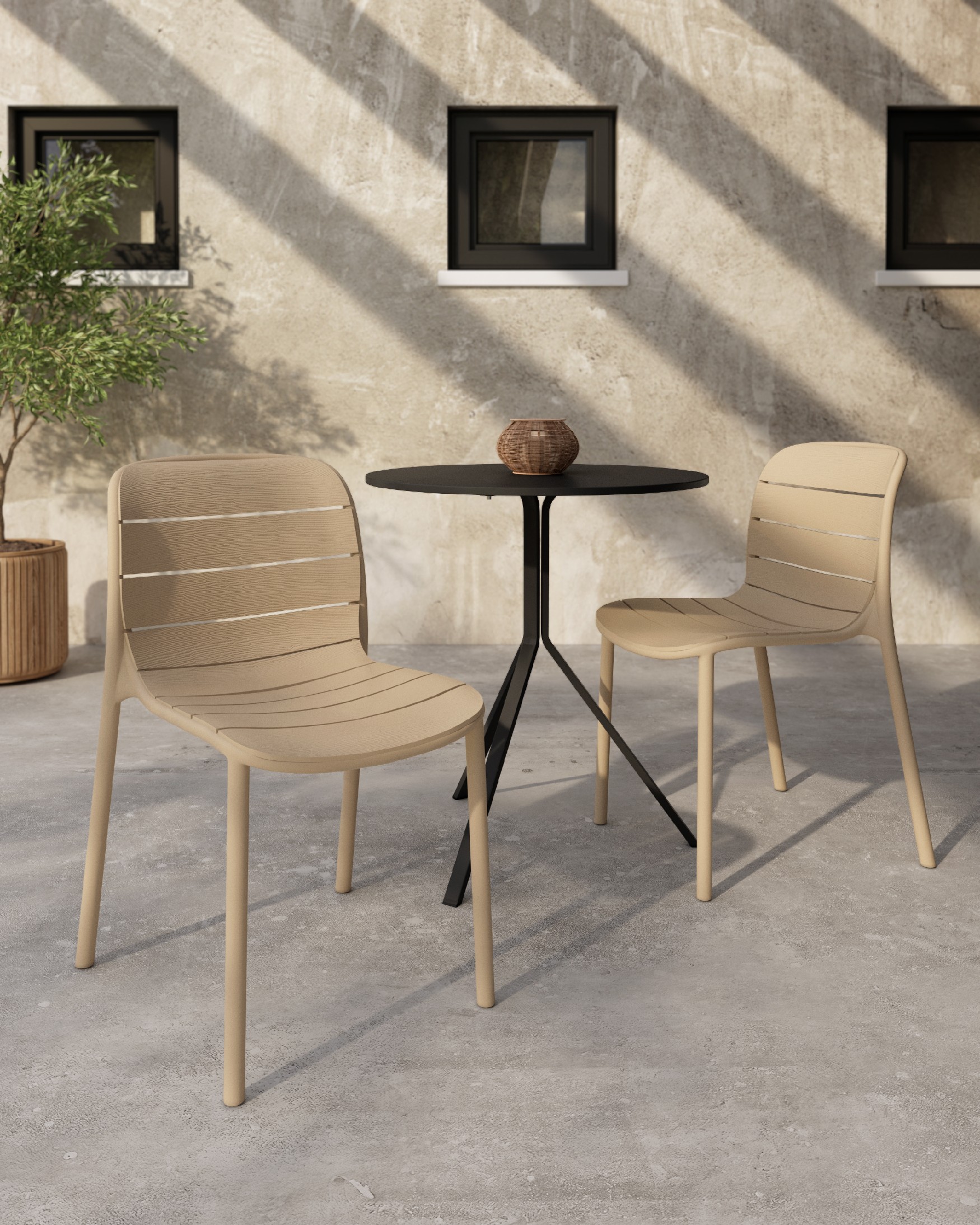 Chaise Tulum en polypropylène sable