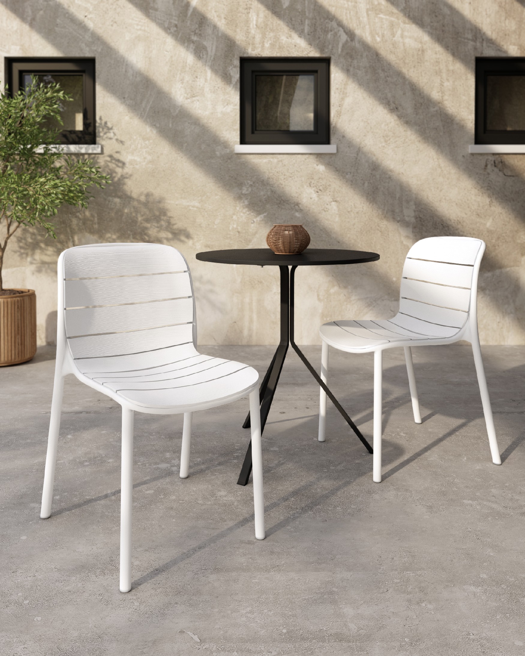Chaise Tulum en polypropylène blanc