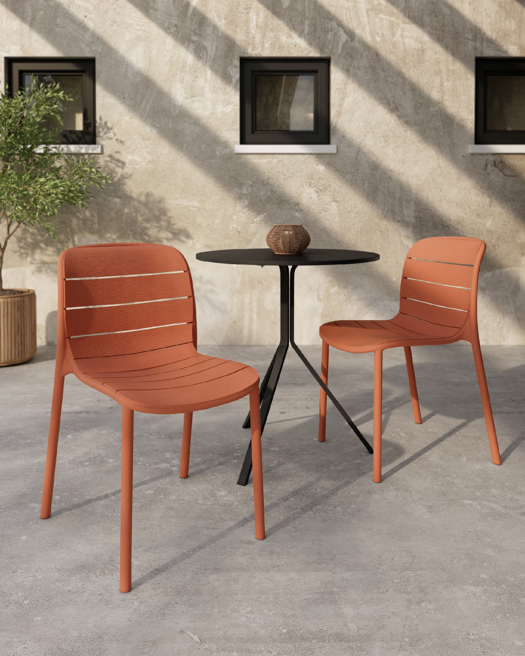 Chaise Tulum en polypropylène tuilé
