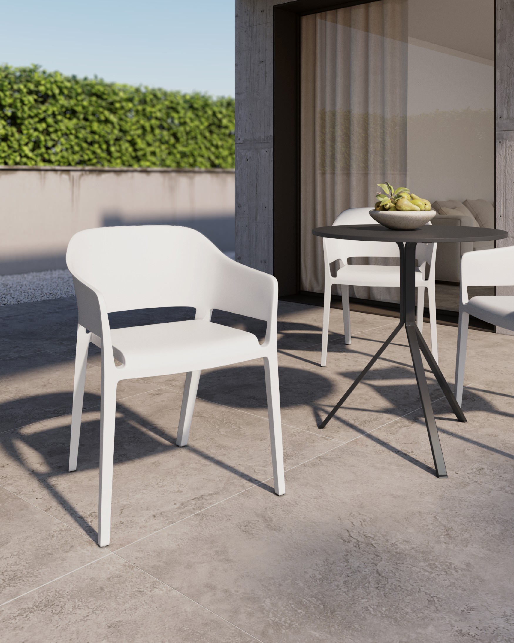 Valeta chair in white polypropylene