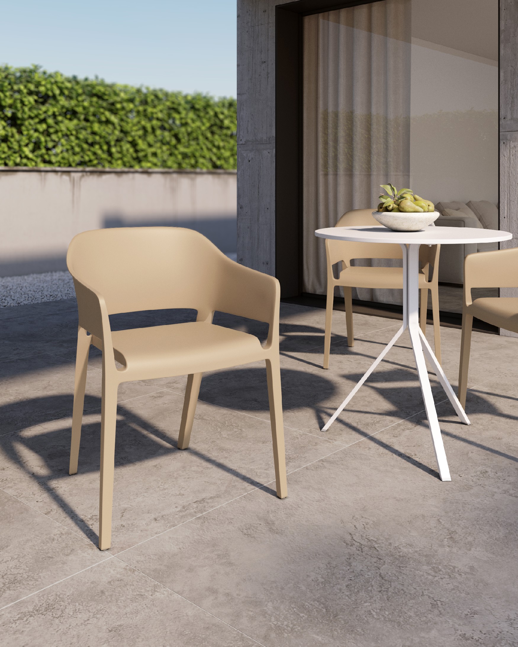 Chaise Valeta en polypropylène sable