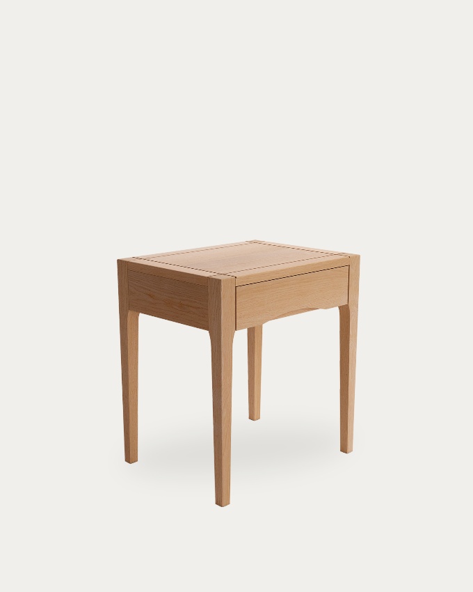 Vedia bedside table with 1 drawer in natural ash 45 x 35 cm