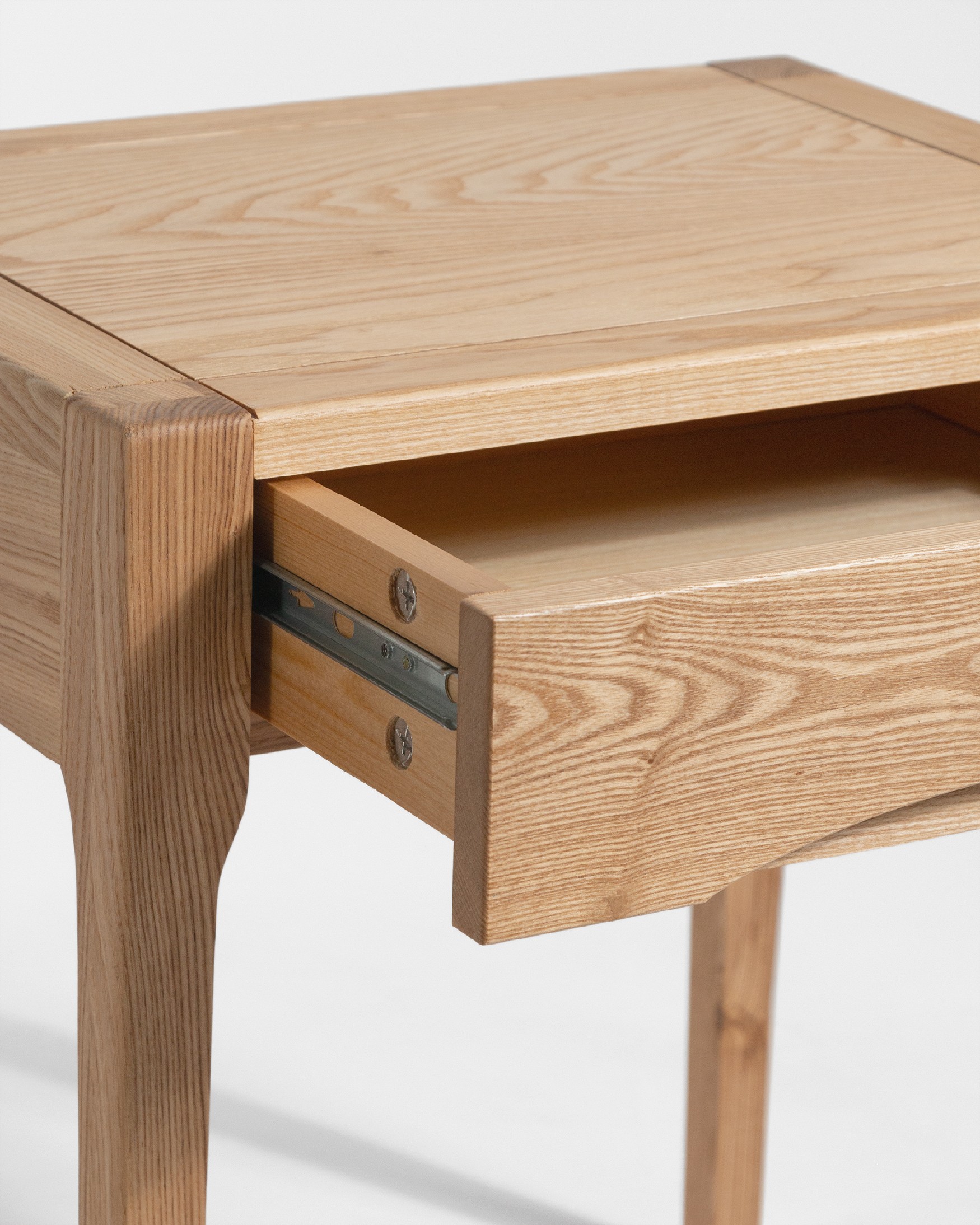 Vedia bedside table with 1 drawer in natural ash 45 x 35 cm
