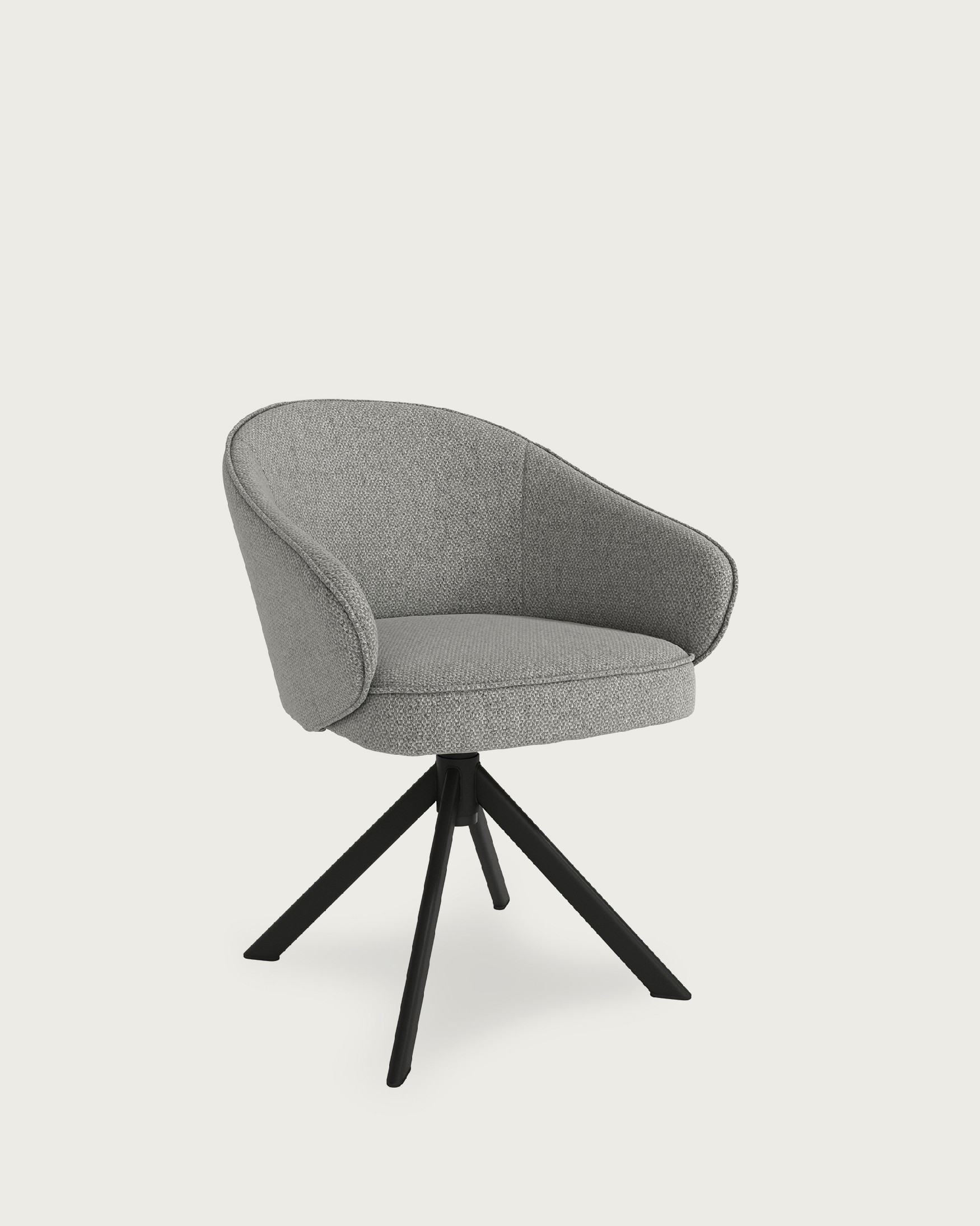 Chaise Verona avec rembourrage gris et pieds métalliques noirs