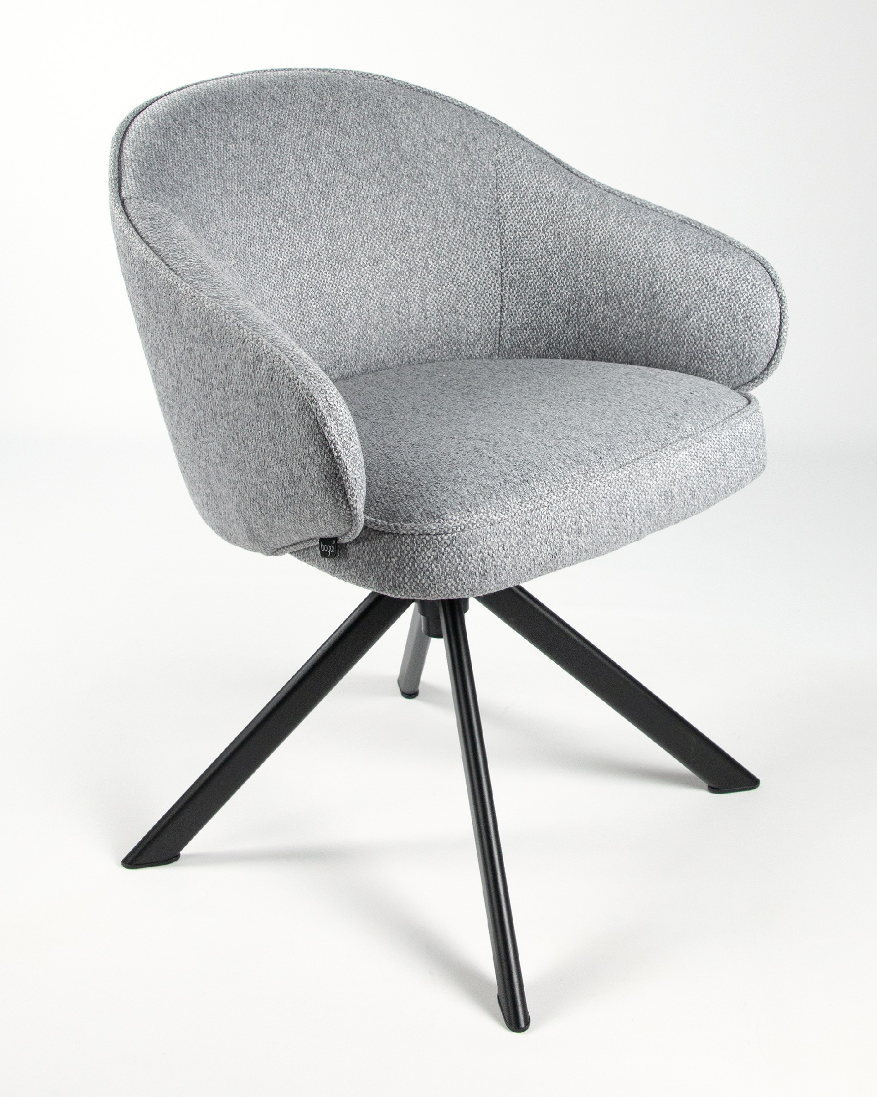 Chaise Verona avec rembourrage gris et pieds métalliques noirs