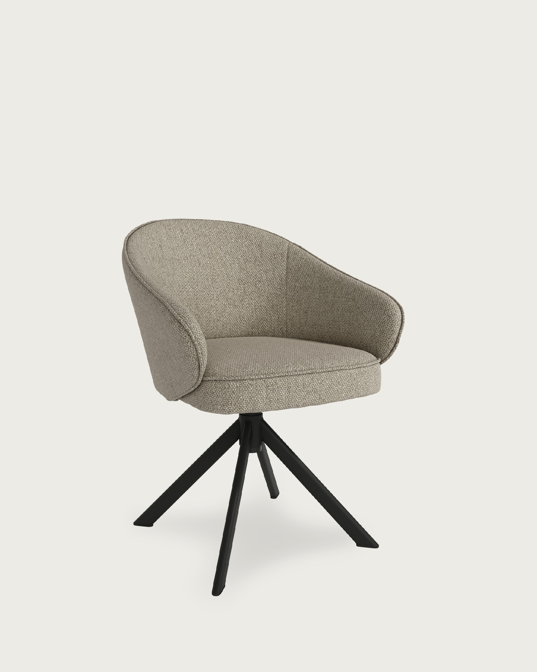 Verona chair with brown upholstery and black metal legs