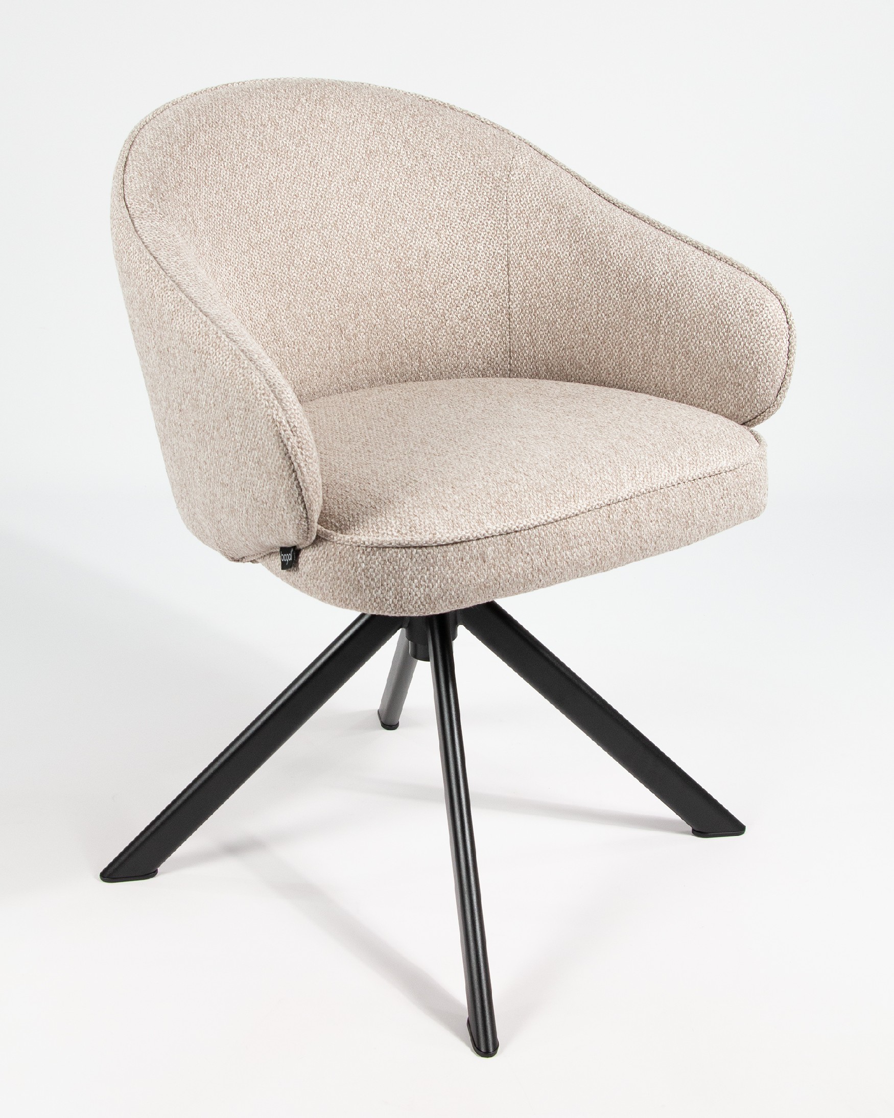 Verona chair with brown upholstery and black metal legs
