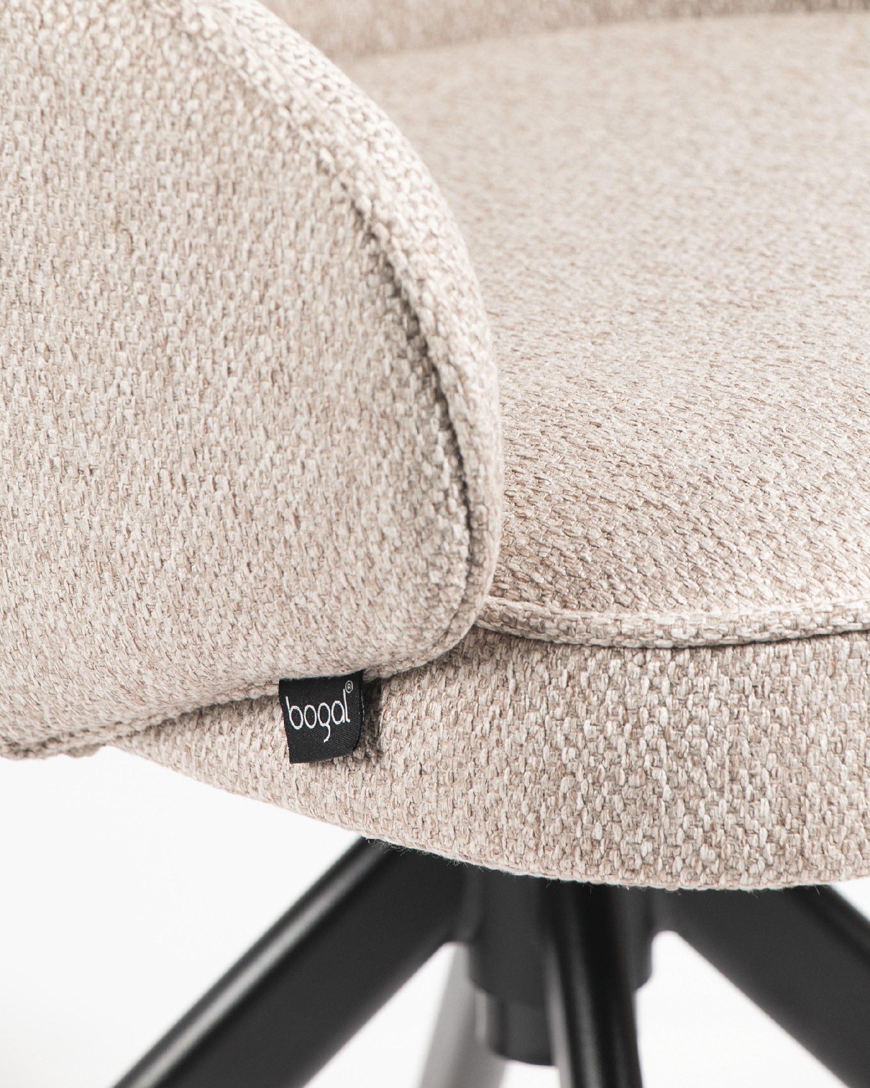 Verona chair with brown upholstery and black metal legs