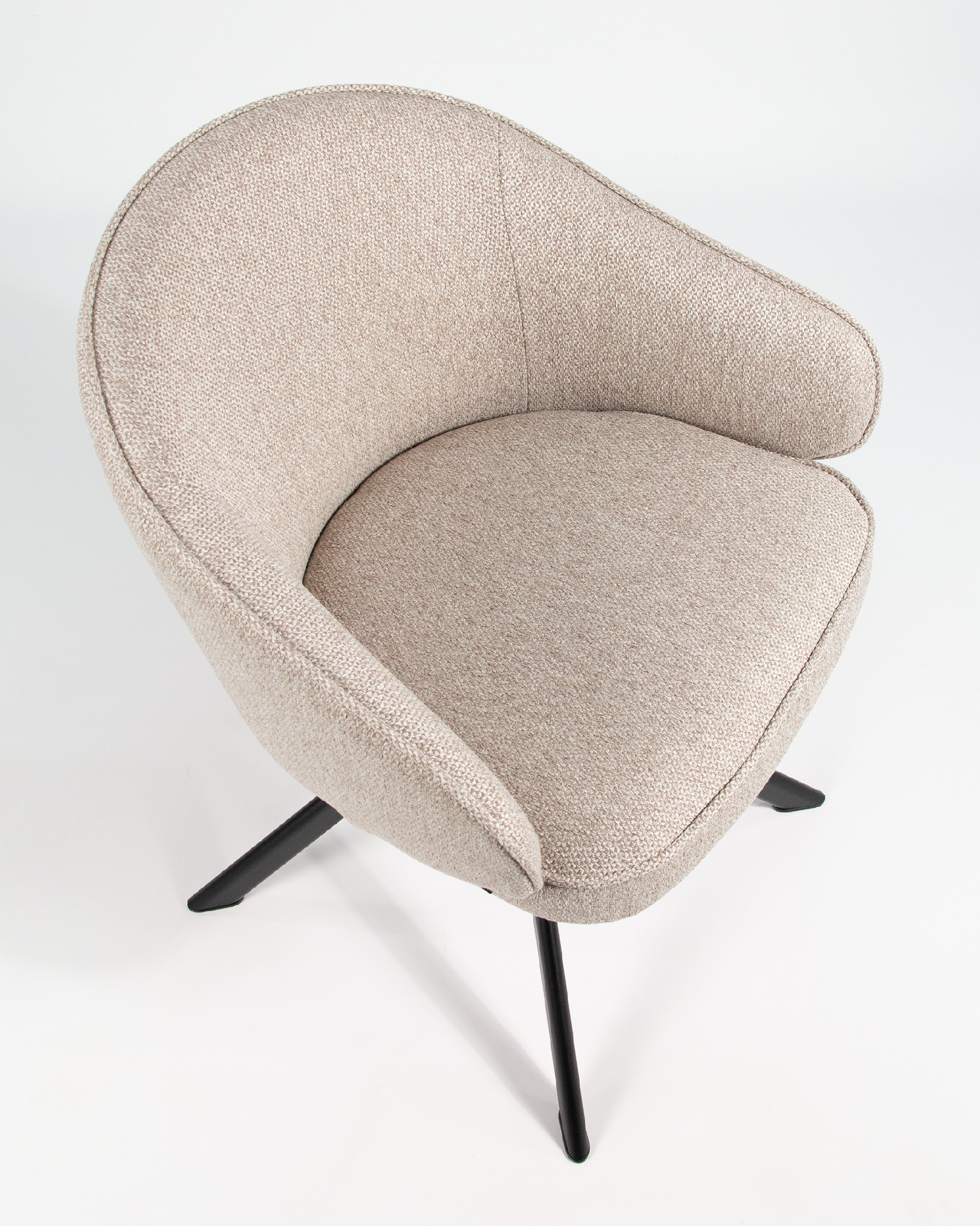 Verona chair with brown upholstery and black metal legs
