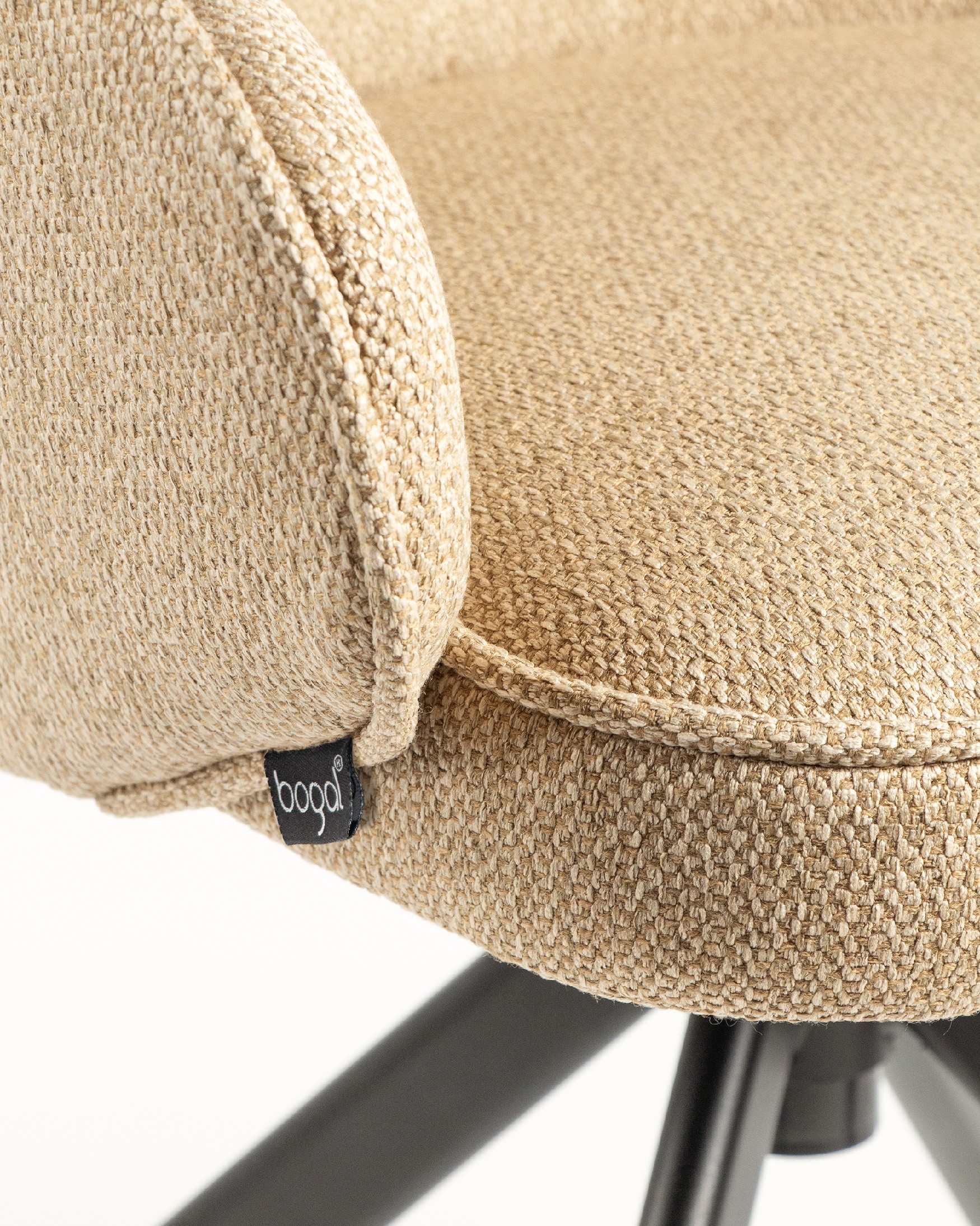 Verona chair with mustard upholstery and black metal legs