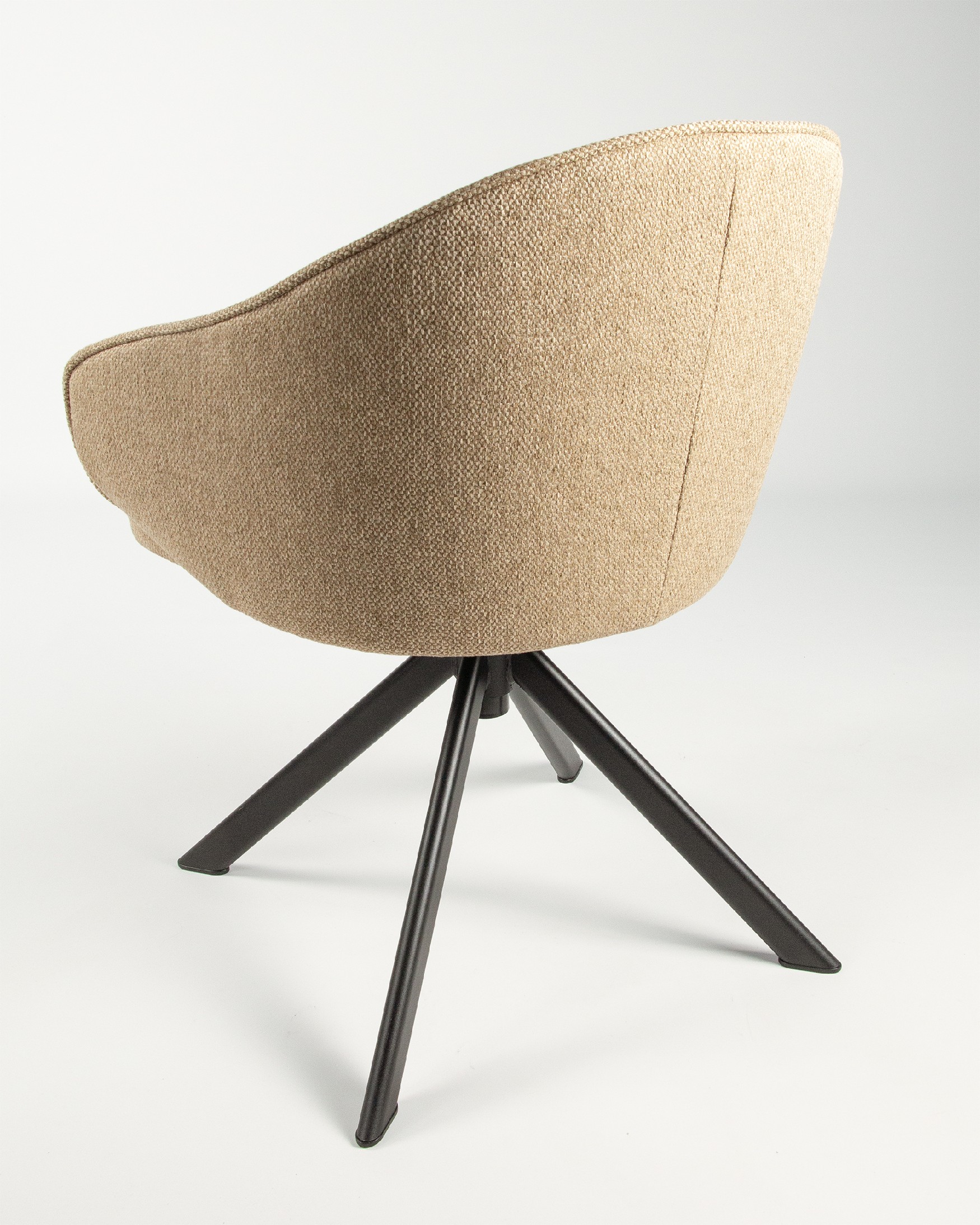 Verona chair with mustard upholstery and black metal legs