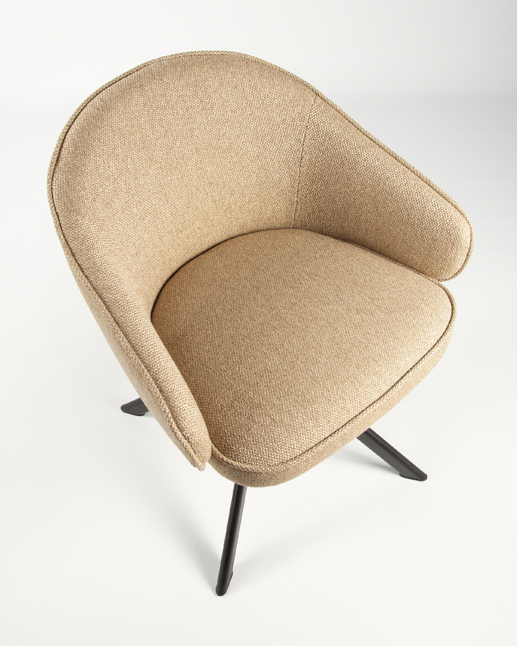 Verona chair with mustard upholstery and black metal legs