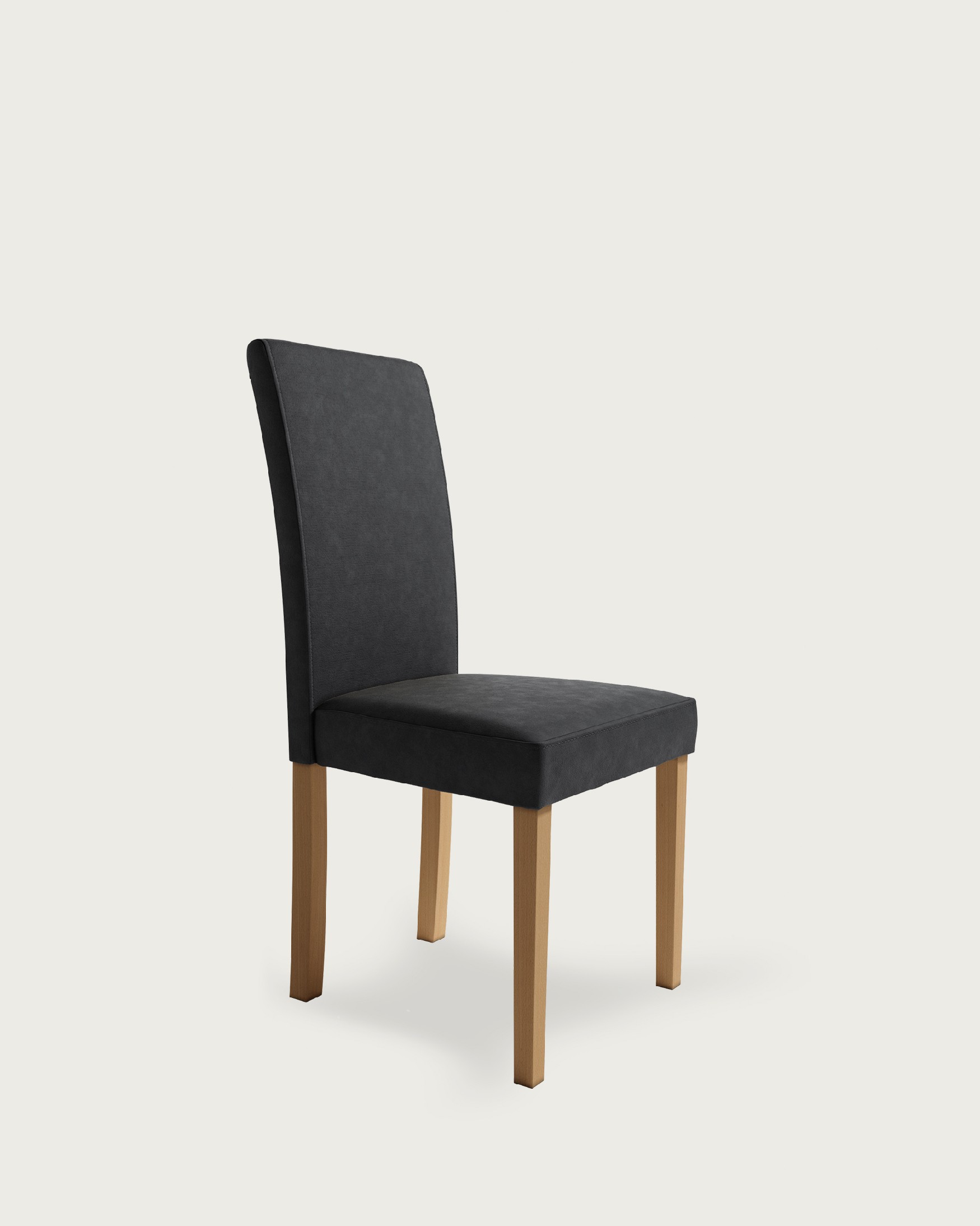 Vienna chair with gray upholstery and beech legs