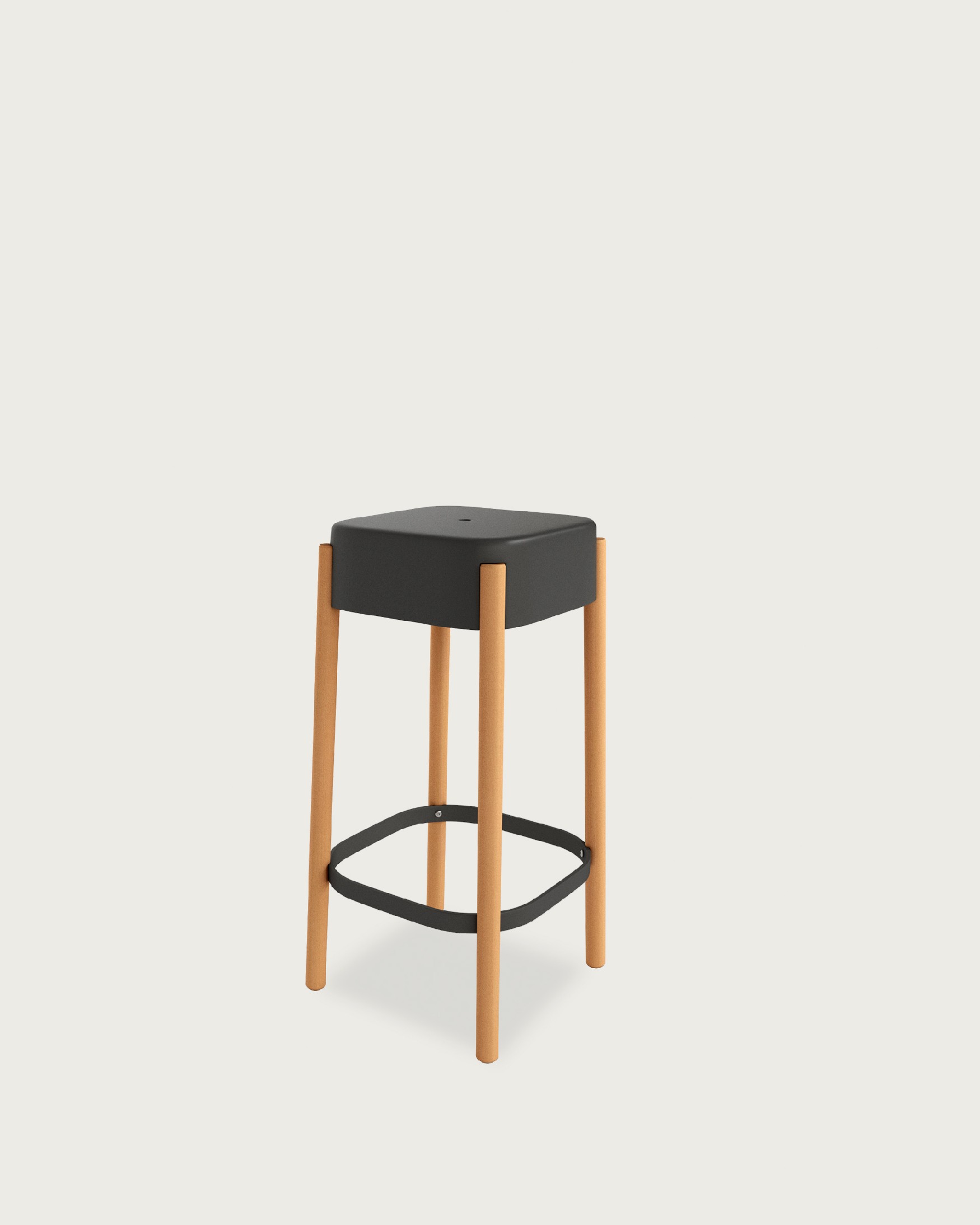 Visby stool wood/graphite
