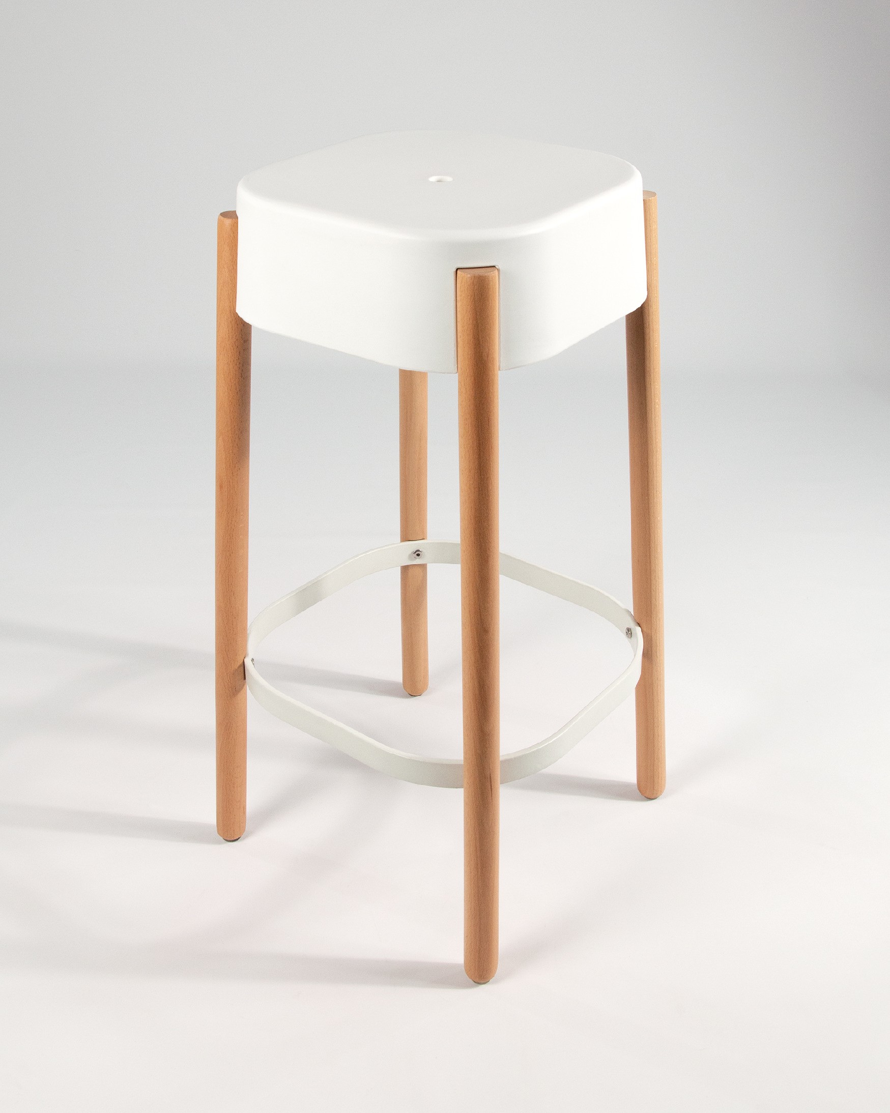 Visby stool wood/white