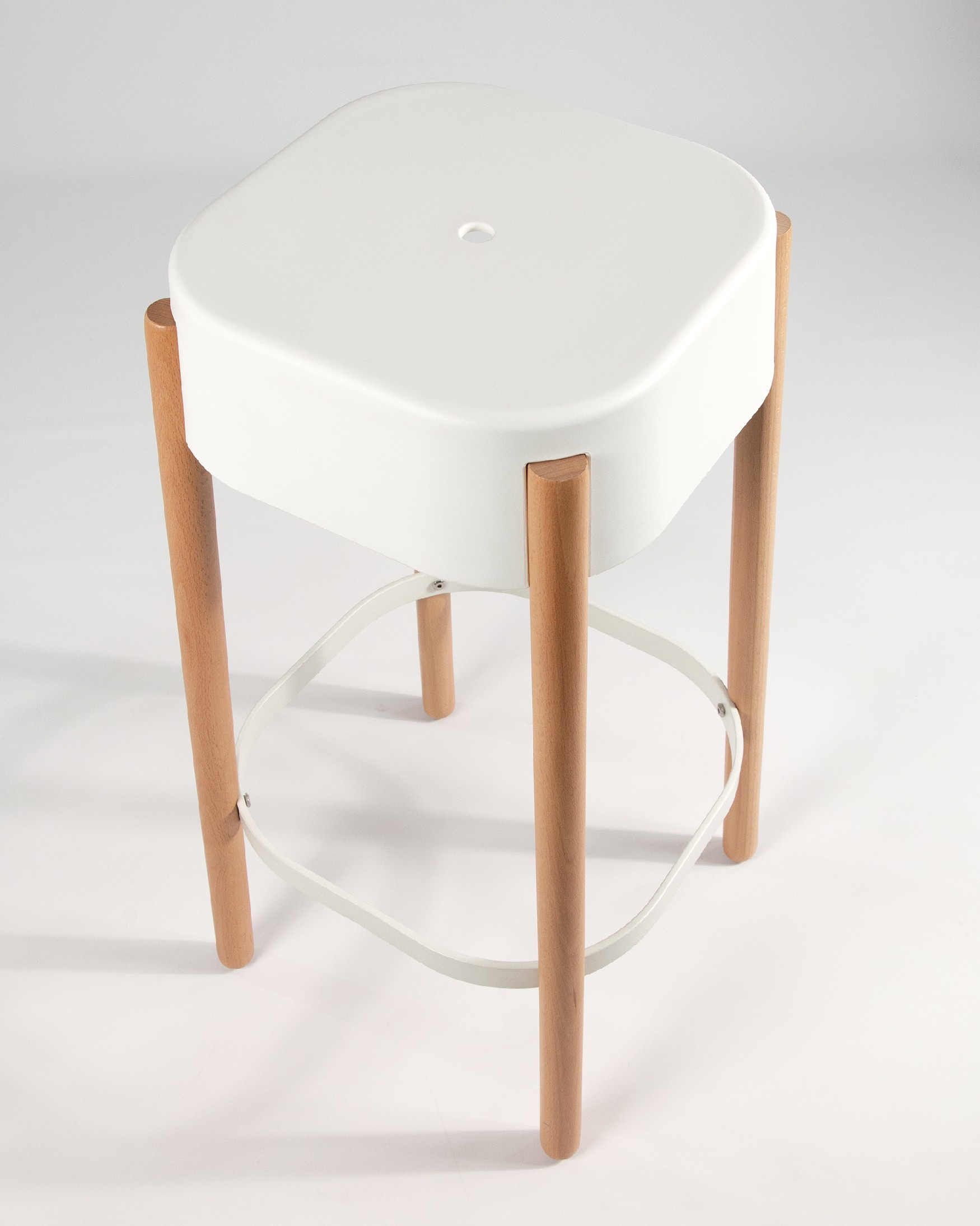 Visby stool wood/white