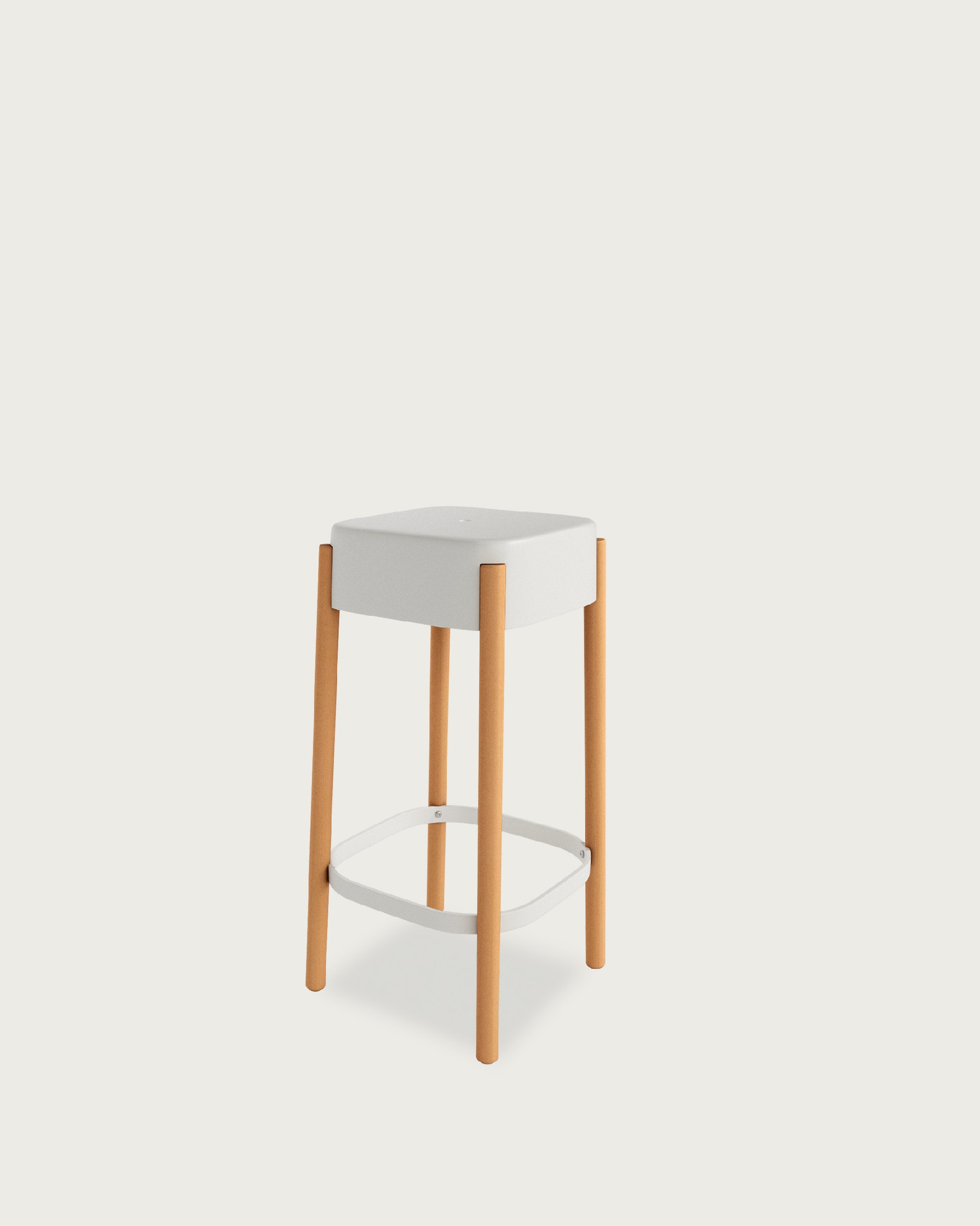 Visby stool wood/white