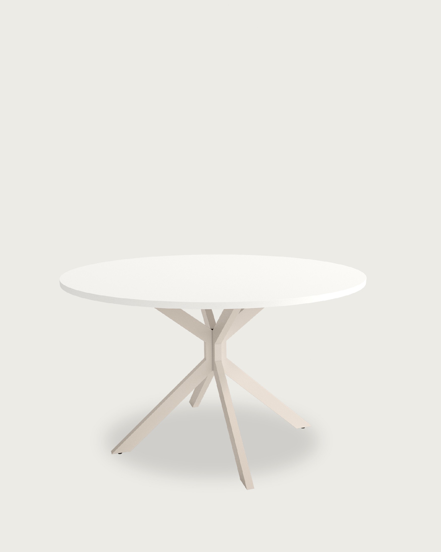 Waco round table with white soul melamine top and ivory metal leg Ø 100 cm