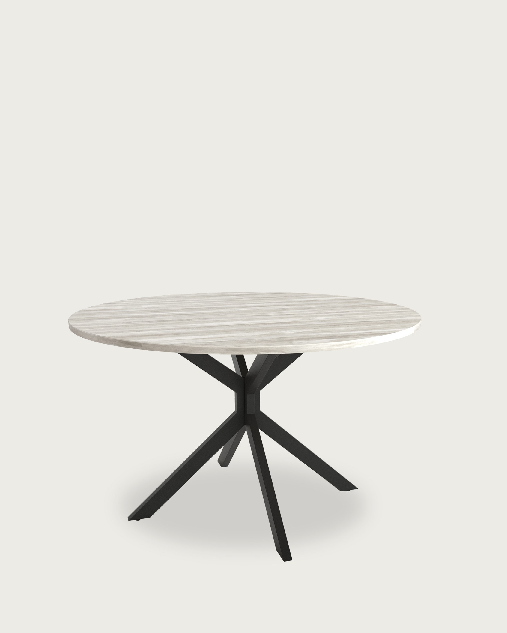 Waco round table with artic melamine top and black metal leg Ø 100 cm