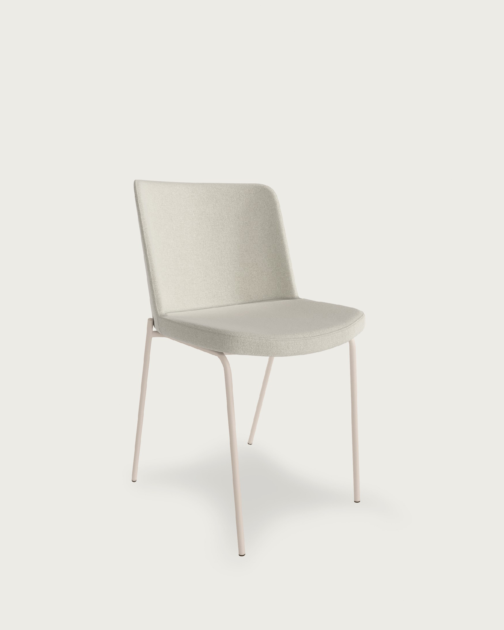 Chaise York avec un revêtement perle et des pieds métalliques assortis