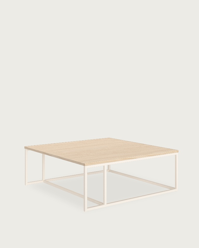 Zenit side table with alpine melamine top and ivory metal leg 80 x 80 cm
