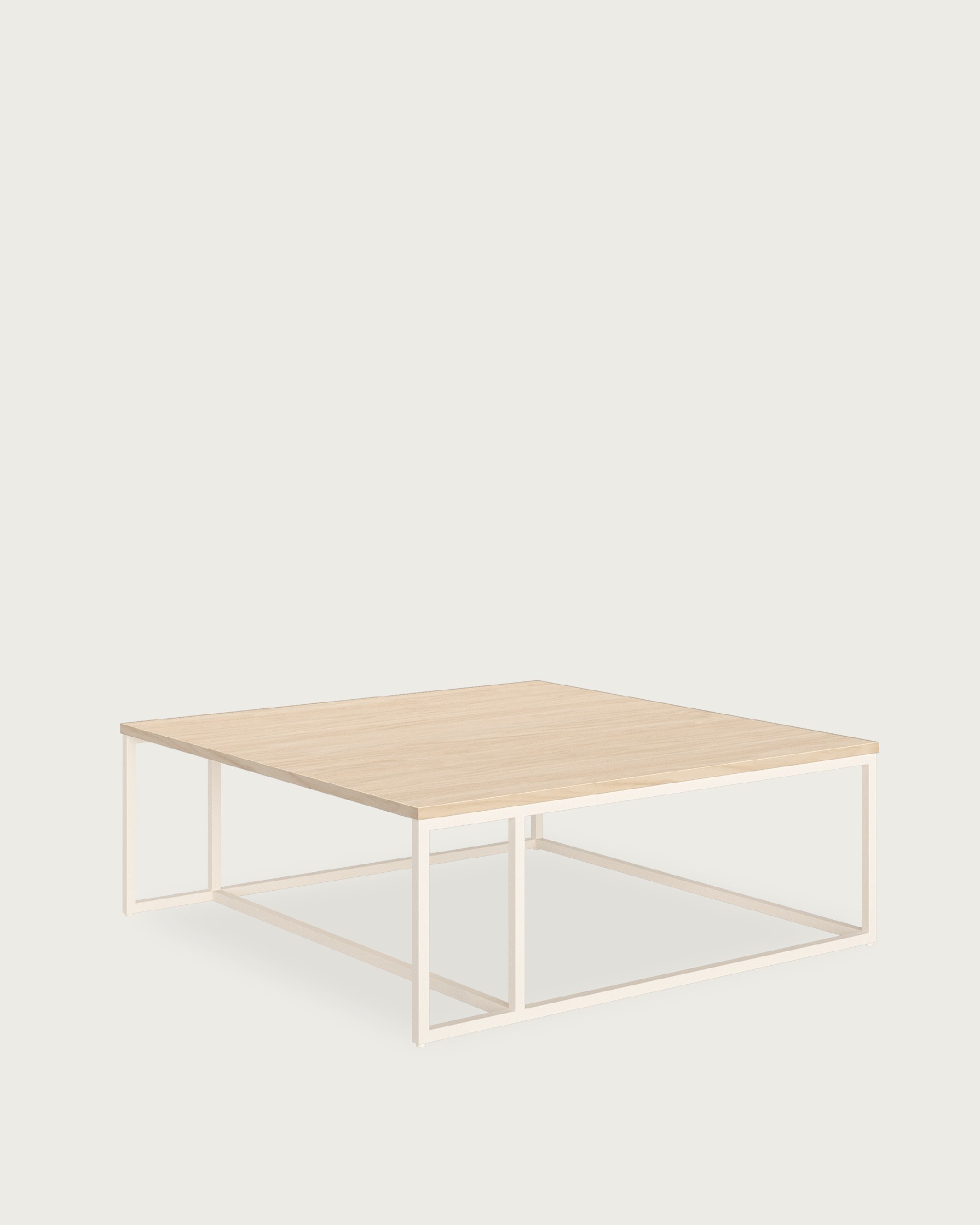 Zenit side table with alpine melamine top and ivory metal leg 80 x 80 cm