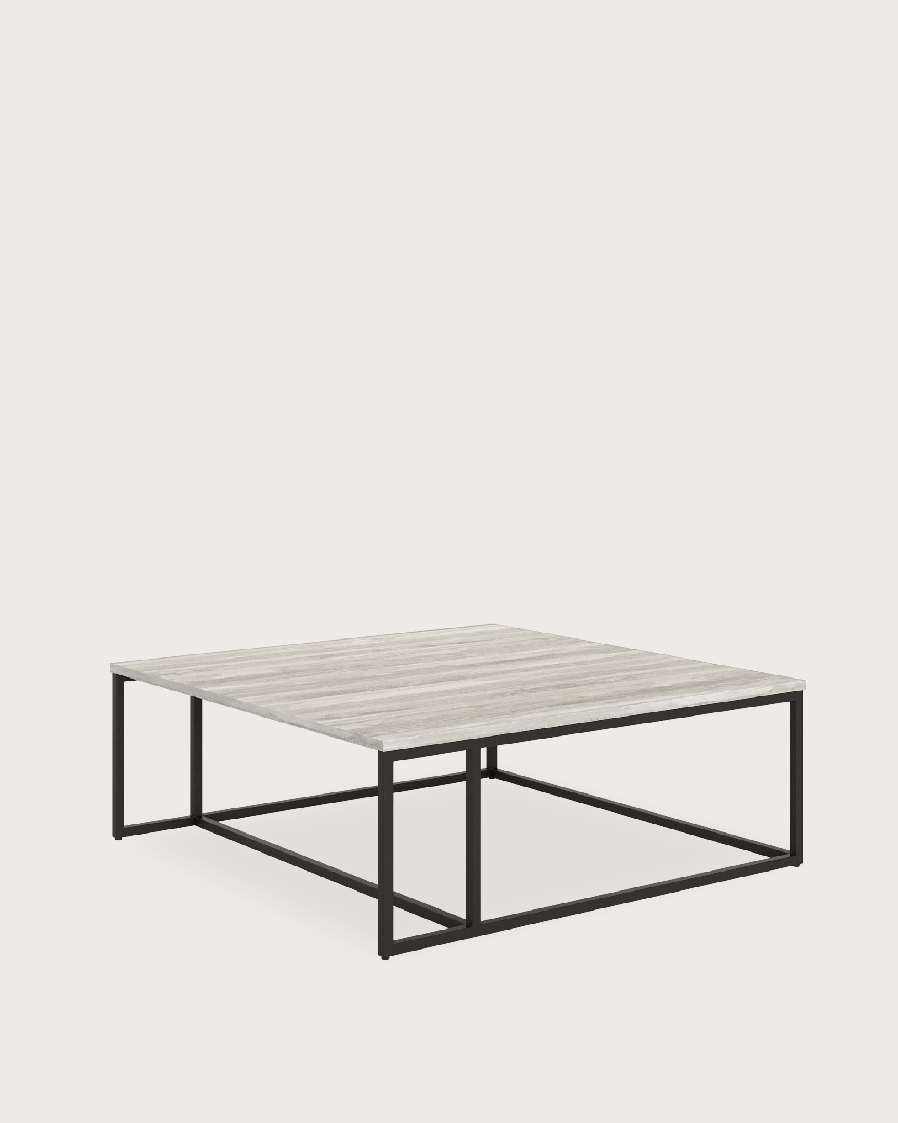Mesa auxiliar Zenit con sobre de melamina artic y pata metálica negra 80 x 80 cm