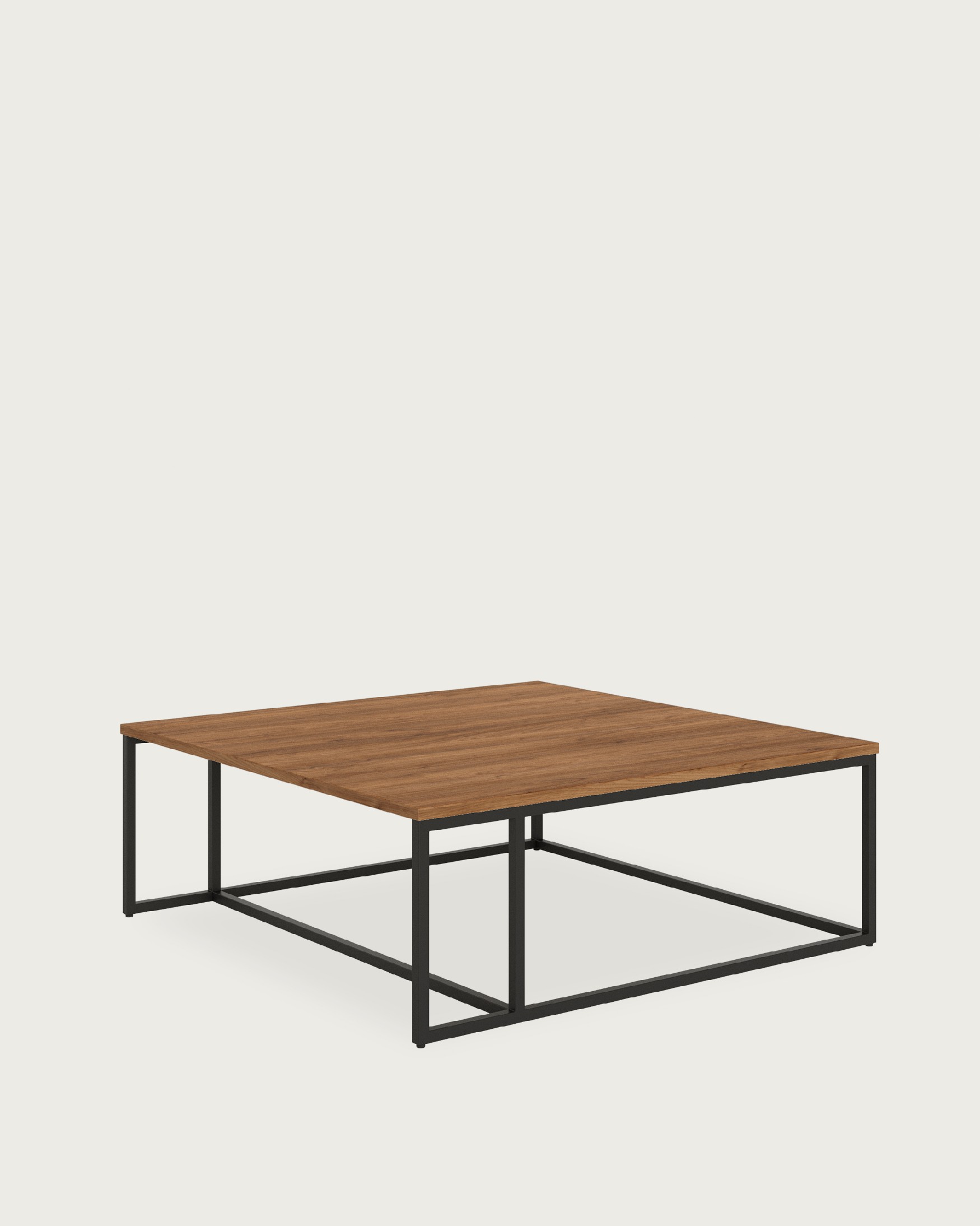 Mesa auxiliar Zenit con sobre de melamina java y pata metálica negra 80 x 80 cm